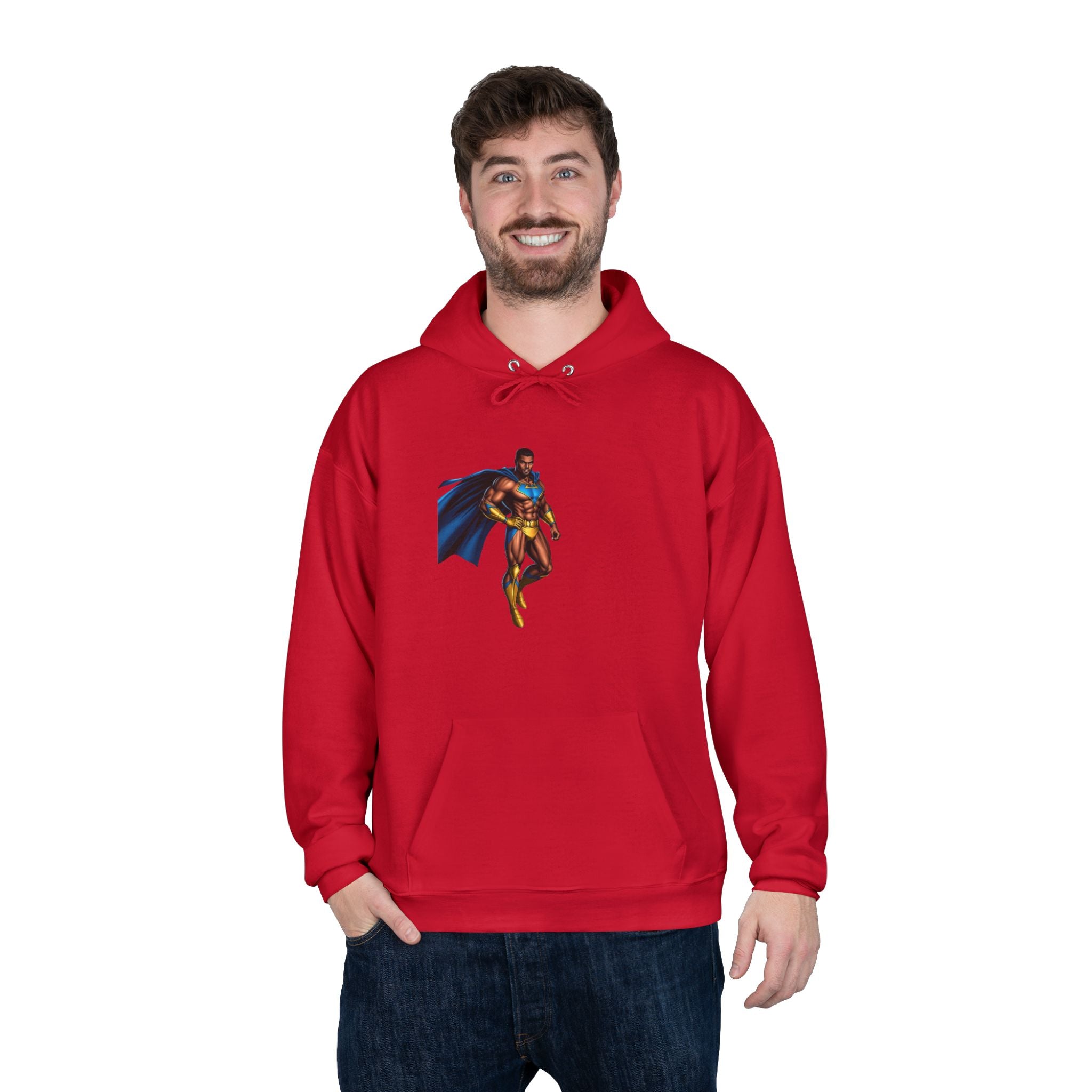 Superhero Graphic Hoodie — "Hip Hop" Pizza Emblem
