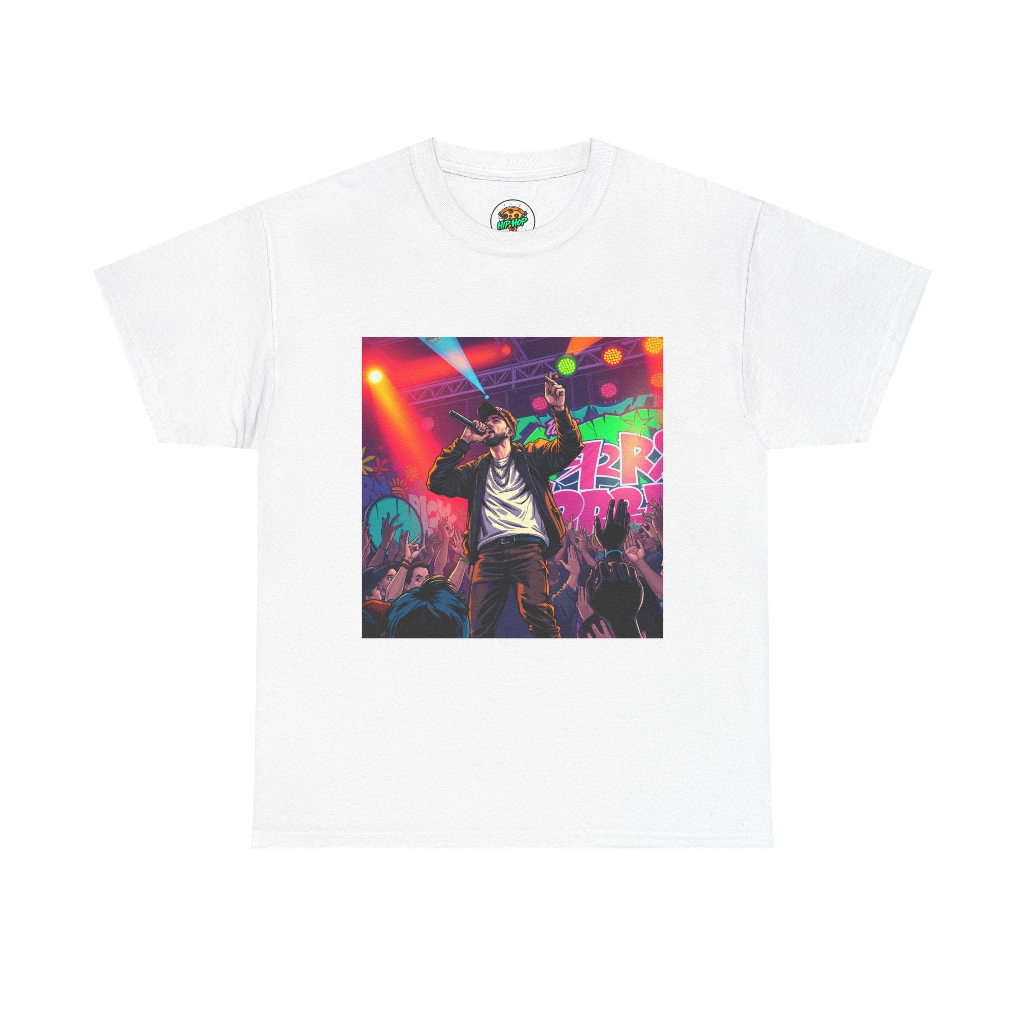 Concert Vibes T‑Shirt — Neon Rapper Stage Graphic Tee