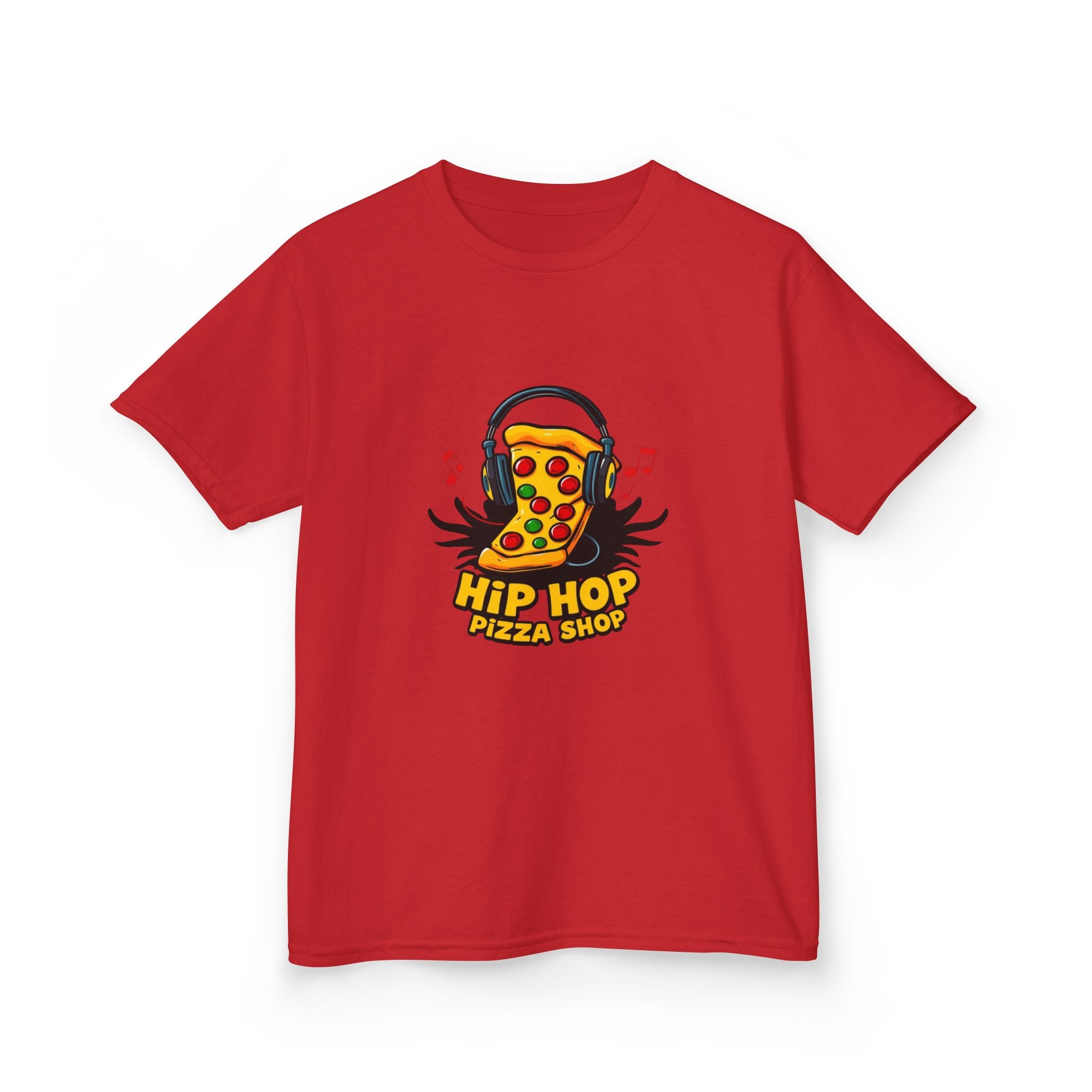 Kids Hip Hop Pizza T-Shirt — Fun Pizza Slice with Headphones Graphic
