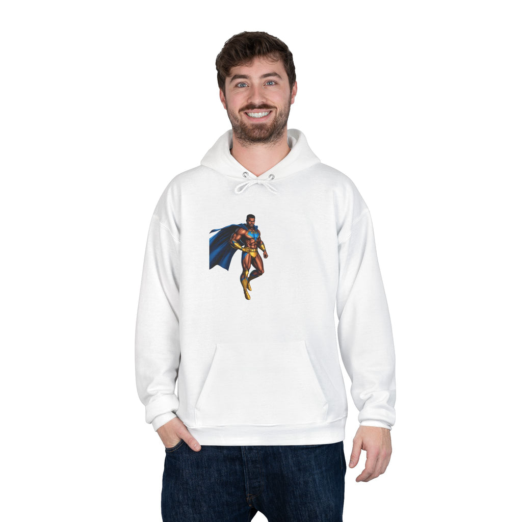 Superhero Graphic Hoodie — "Hip Hop" Pizza Emblem