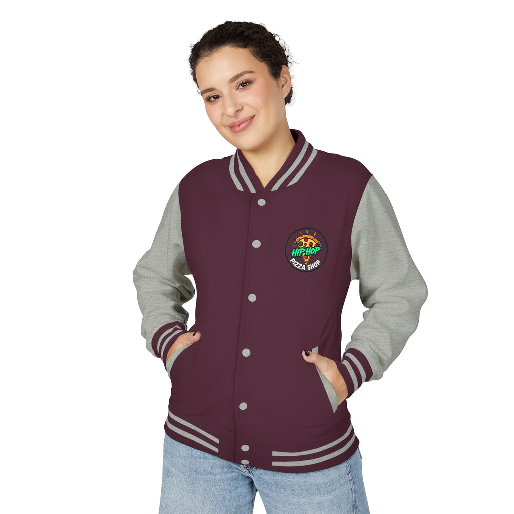 Letterman Jacket - 'Hip Hop Pizza Shop' Retro Varsity Bomber