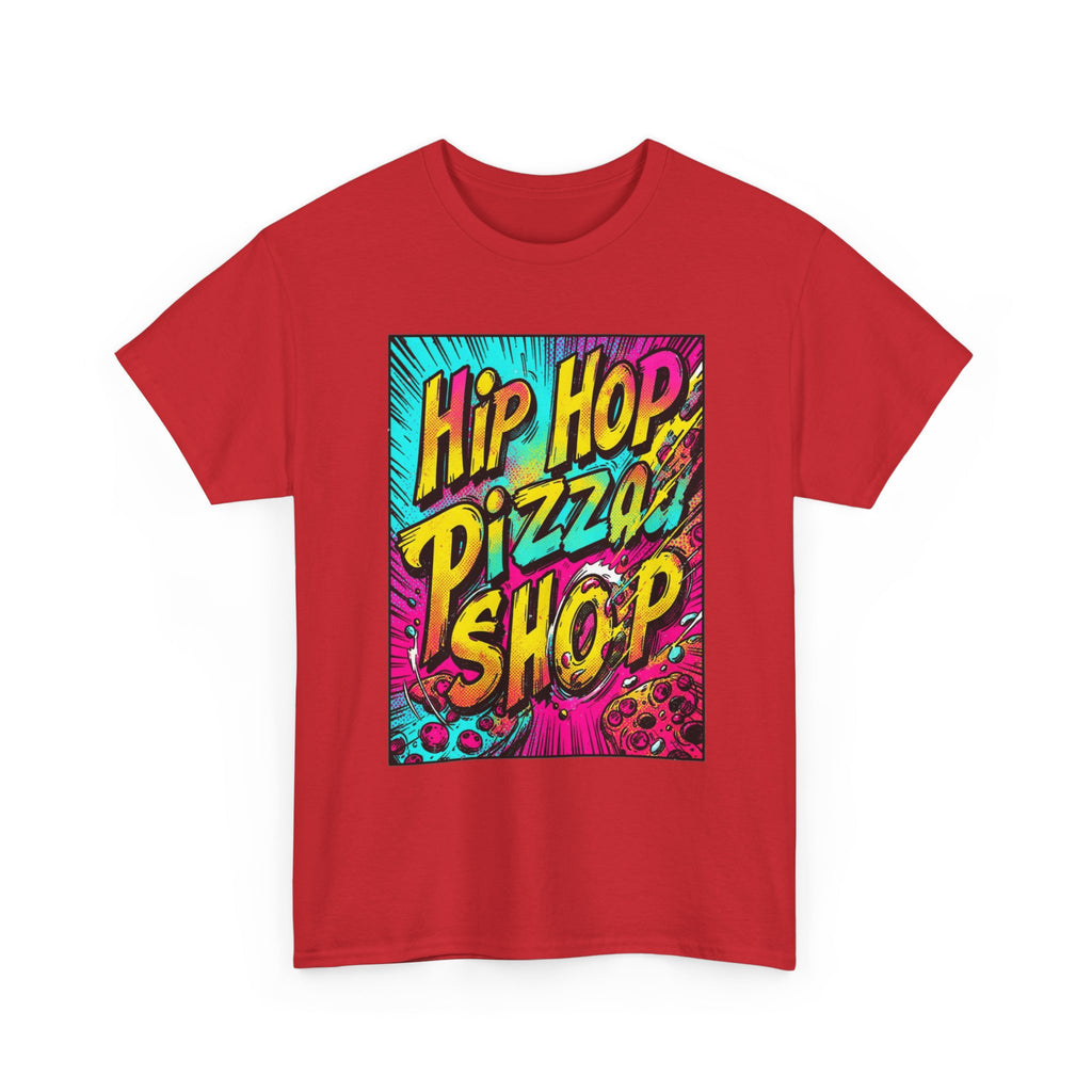 Graphic Tee — "Hip Hop Pizza Shop" Colorful Retro Streetwear T-Shirt