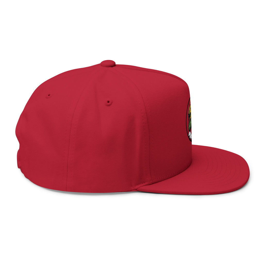 Pizza Slice Patch Flat Bill Cap — Hip Hop Pizza Embroidered Snapback