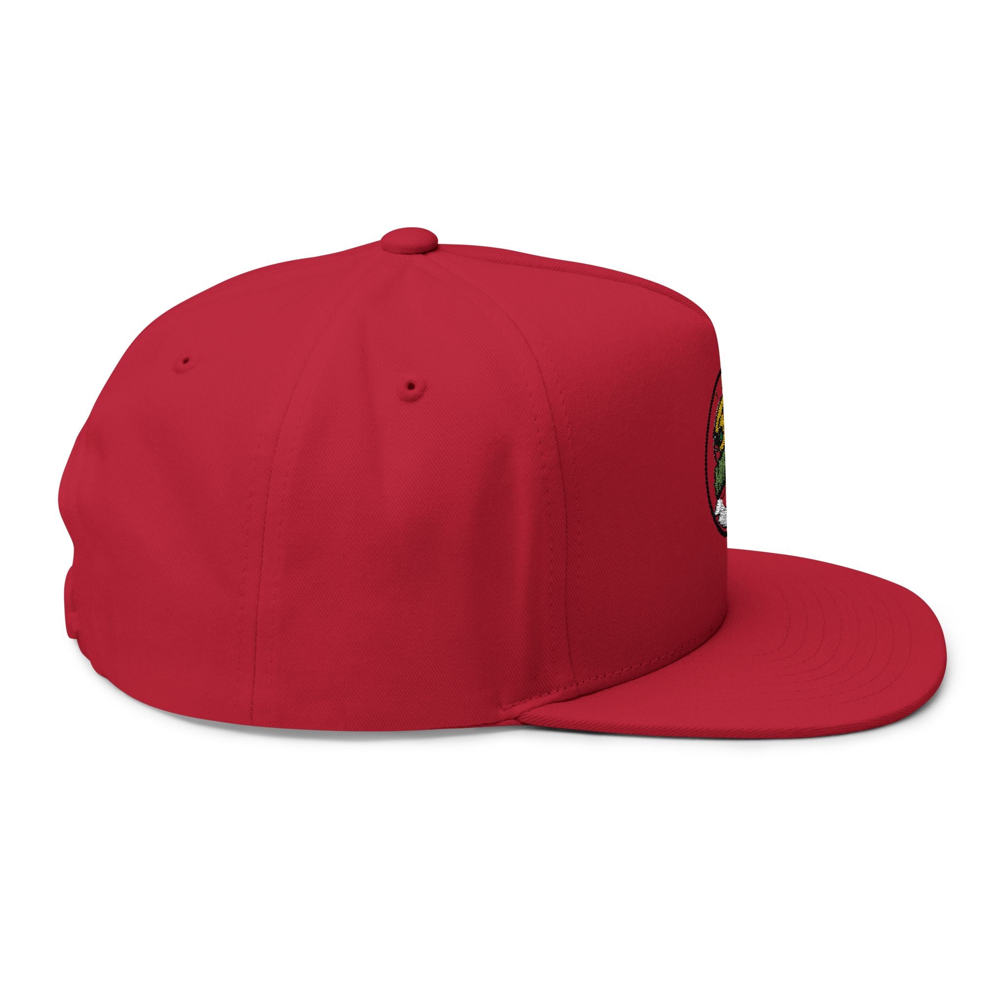 Pizza Slice Patch Flat Bill Cap — Hip Hop Pizza Embroidered Snapback