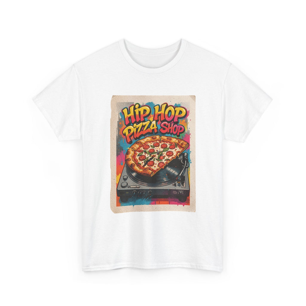 Hip Hop Pizza Shop T-Shirt — Retro DJ Pizza Graphic Tee