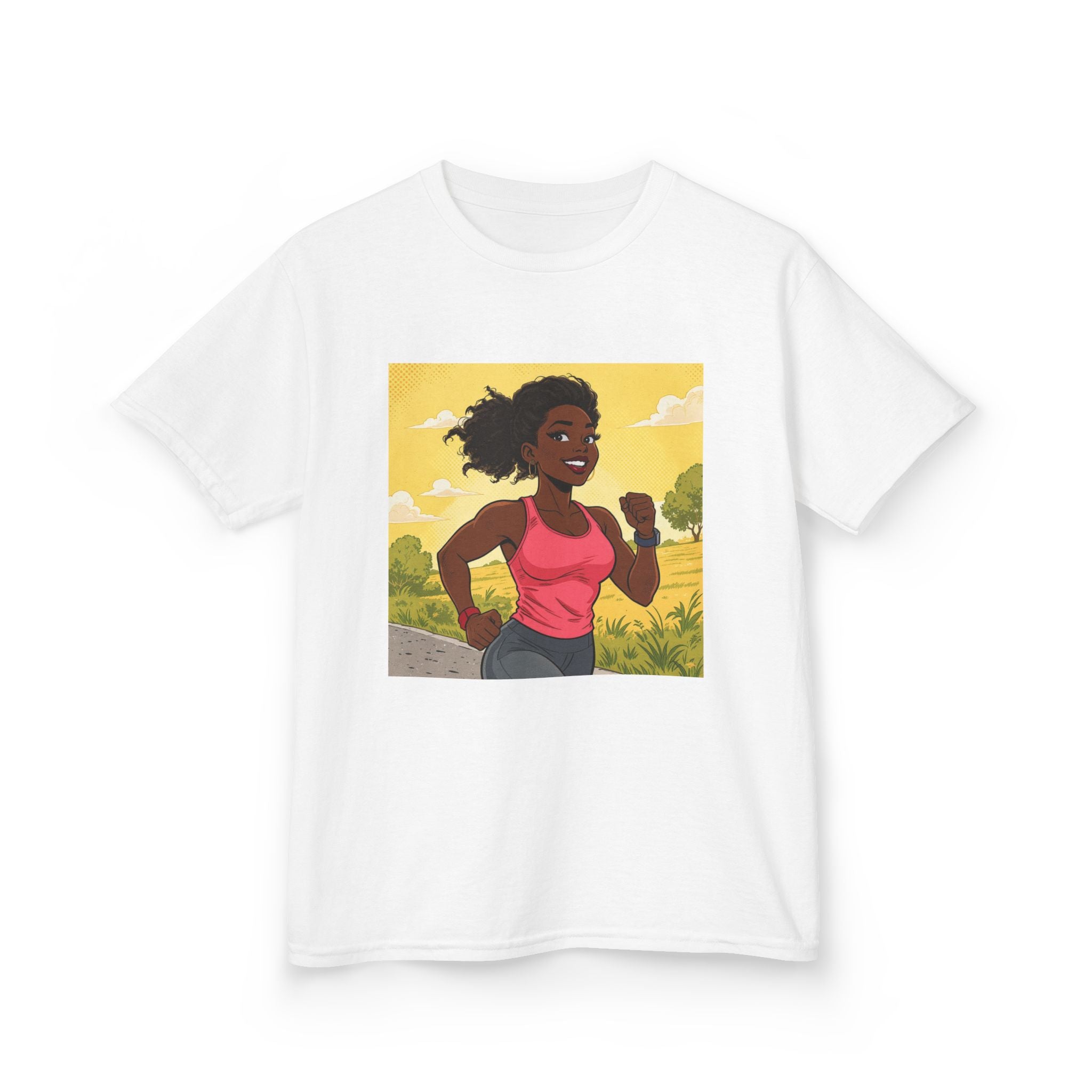 Kids Running T‑Shirt — Active Girl Graphic Tee