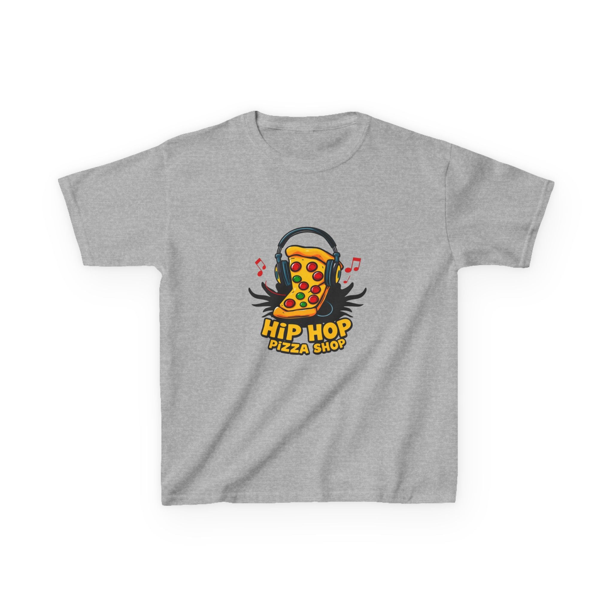 Kids Hip Hop Pizza T-Shirt — Fun Pizza Slice with Headphones Graphic