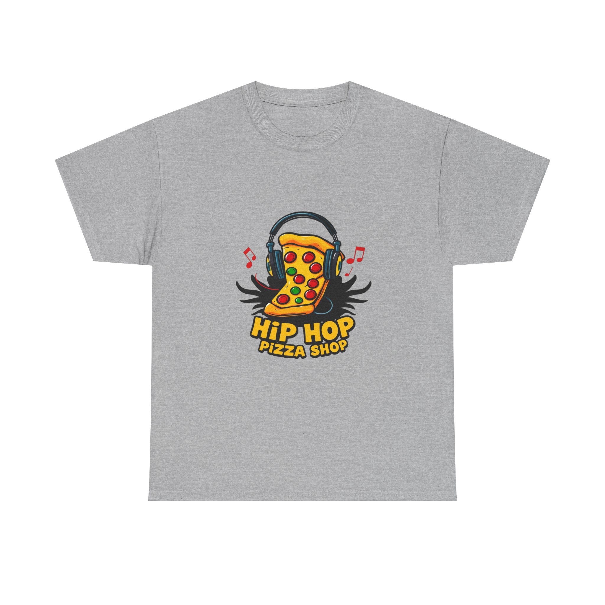 Hip Hop Pizza Shop T-Shirt — Retro Music Pizza Slice Graphic Tee