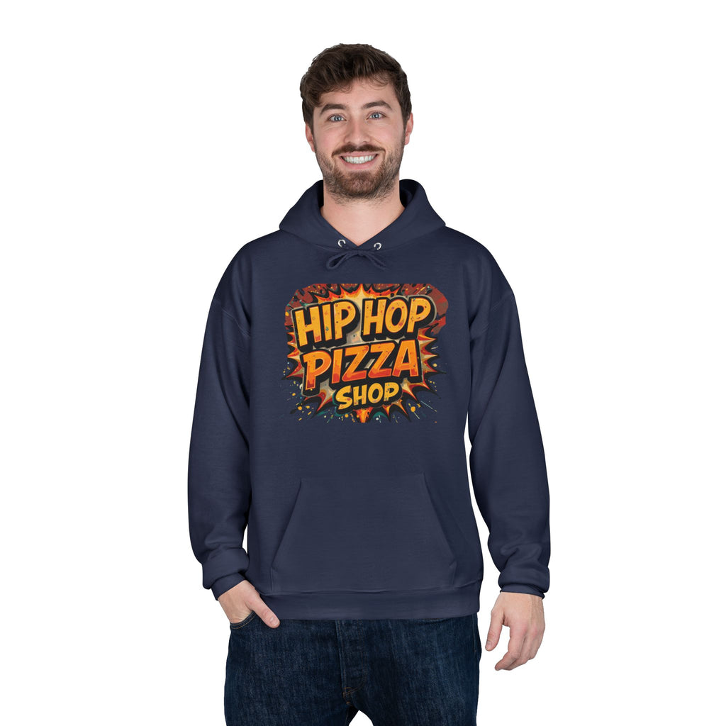 Hip Hop Pizza Shop Hoodie — Retro Pizza Logo Pullover