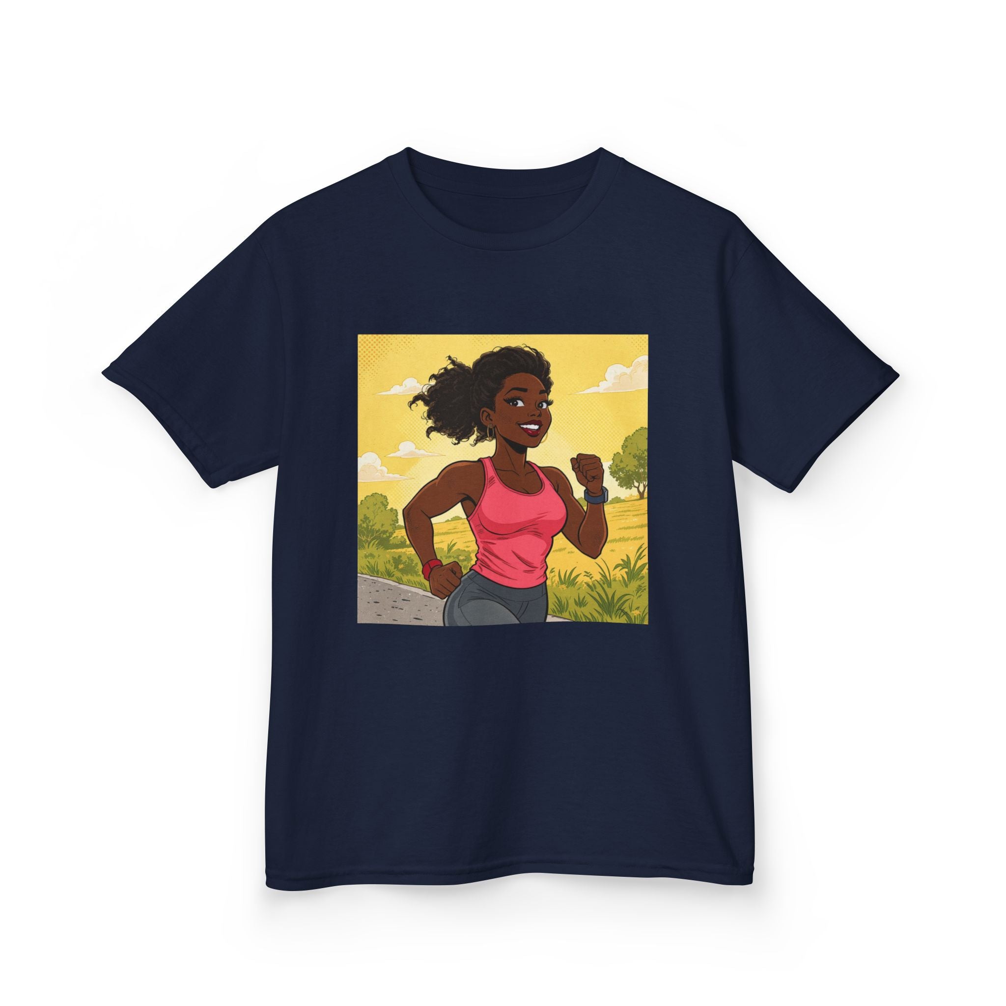 Kids Running T‑Shirt — Active Girl Graphic Tee