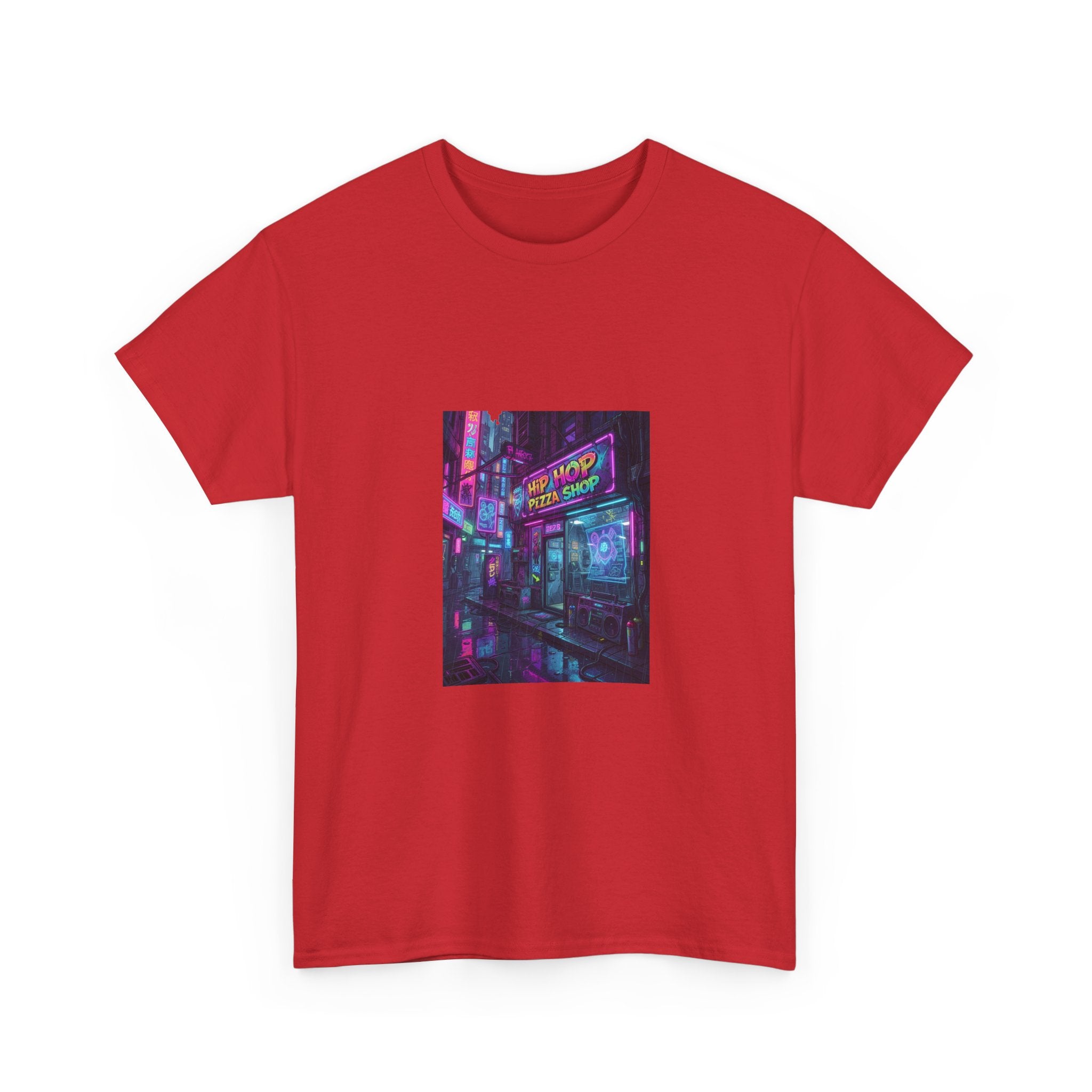 Cyberpunk Neon Alley T‑Shirt — Vaporwave Night City Street Art Tee