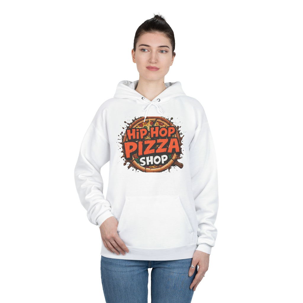 Hip Hop Pizza Shop Hoodie — Retro Pizza Logo Pullover
