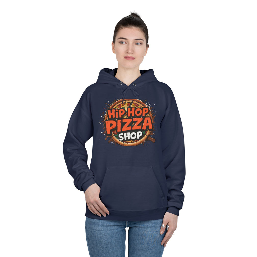 Hip Hop Pizza Shop Hoodie — Retro Pizza Logo Pullover