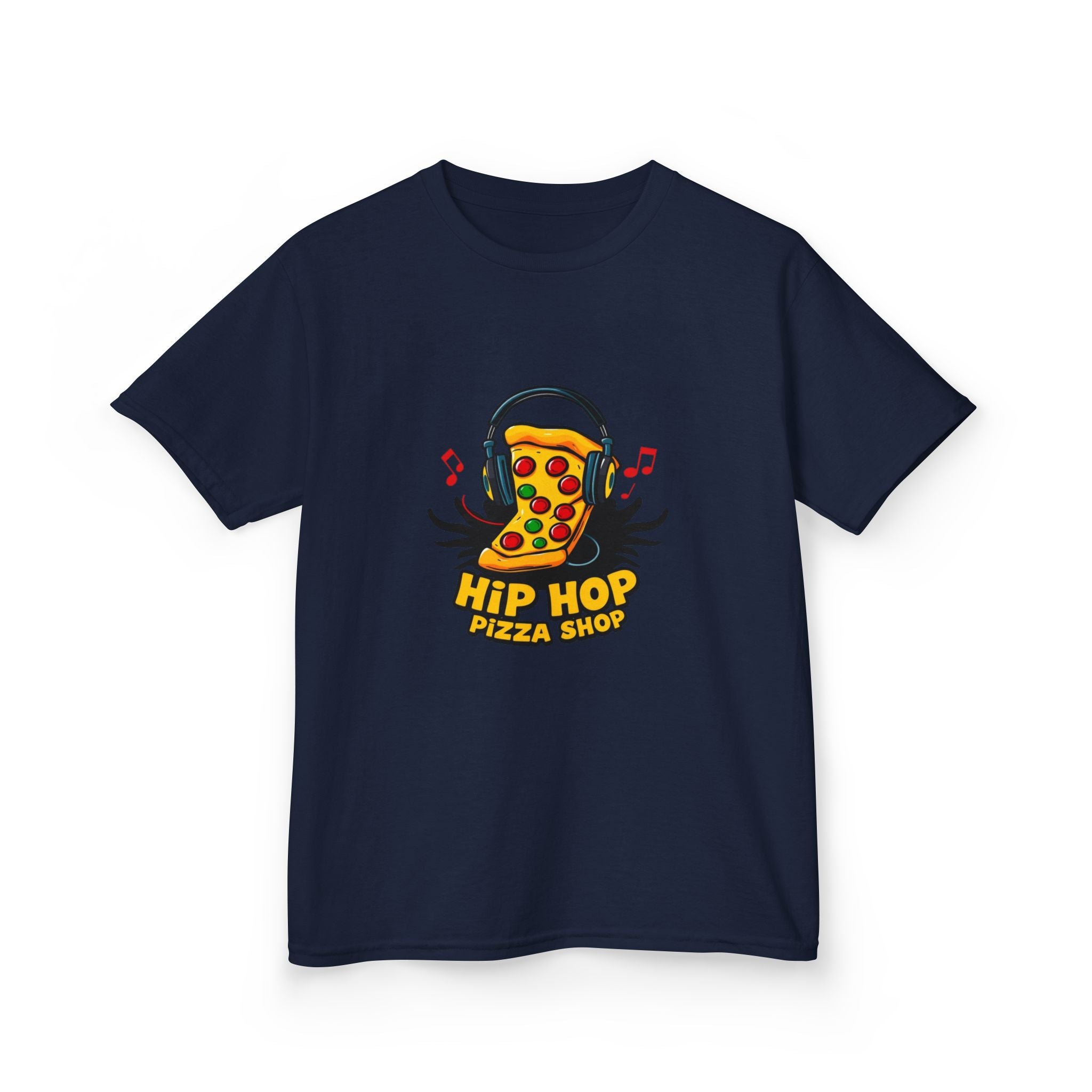 Kids Hip Hop Pizza T-Shirt — Fun Pizza Slice with Headphones Graphic