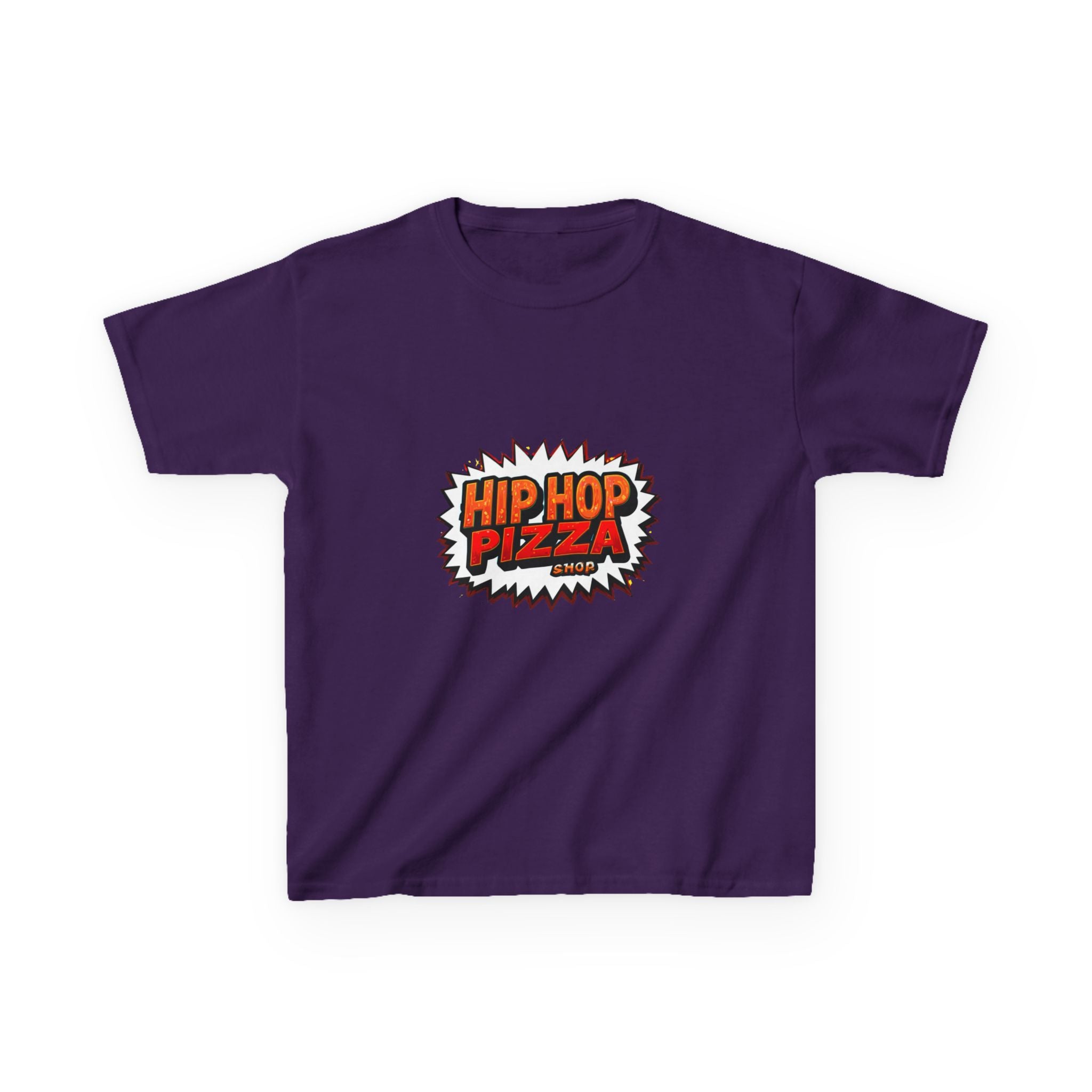 Kids T‑Shirt — 'Hip Hop Pizza' Retro Comic Logo Tee for Children