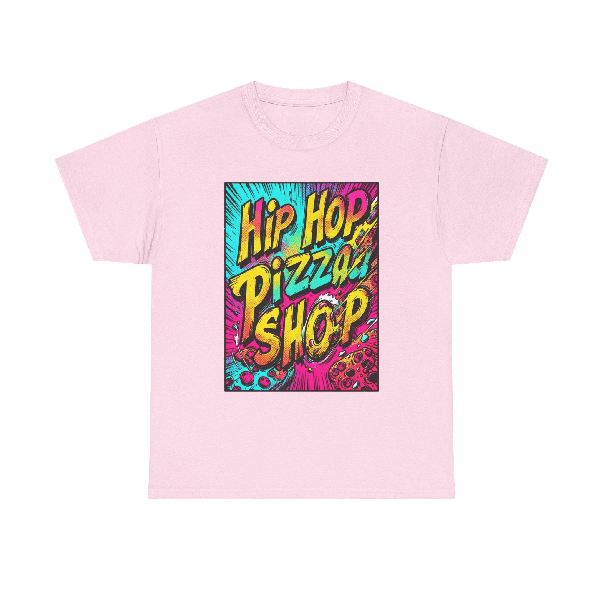 Graphic Tee — "Hip Hop Pizza Shop" Colorful Retro Streetwear T-Shirt
