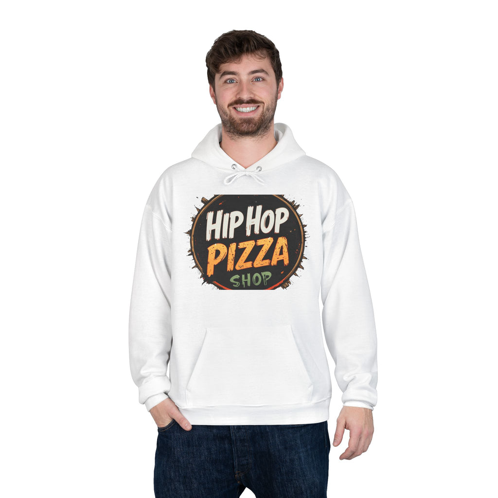 Hip Hop Pizza Shop Hoodie — Retro Pizza Logo Pullover