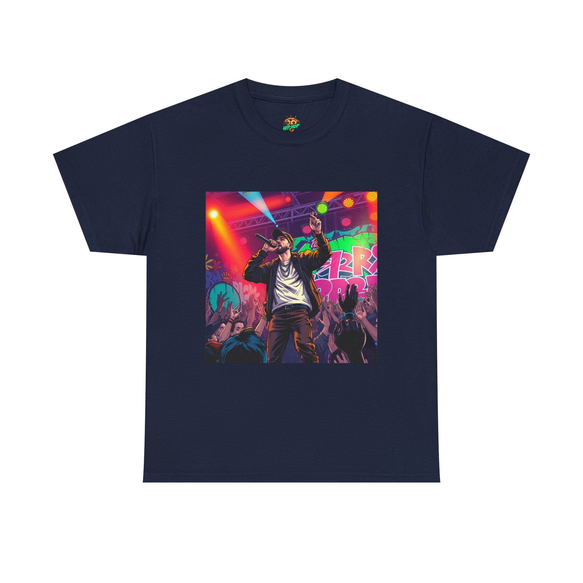 Concert Vibes T‑Shirt — Neon Rapper Stage Graphic Tee