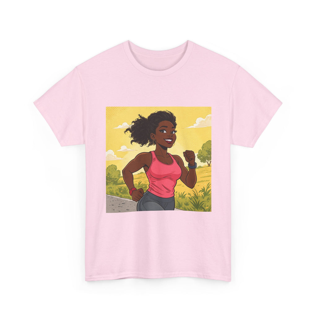 Running Girl Graphic Tee — Motivational Fitness Shirt