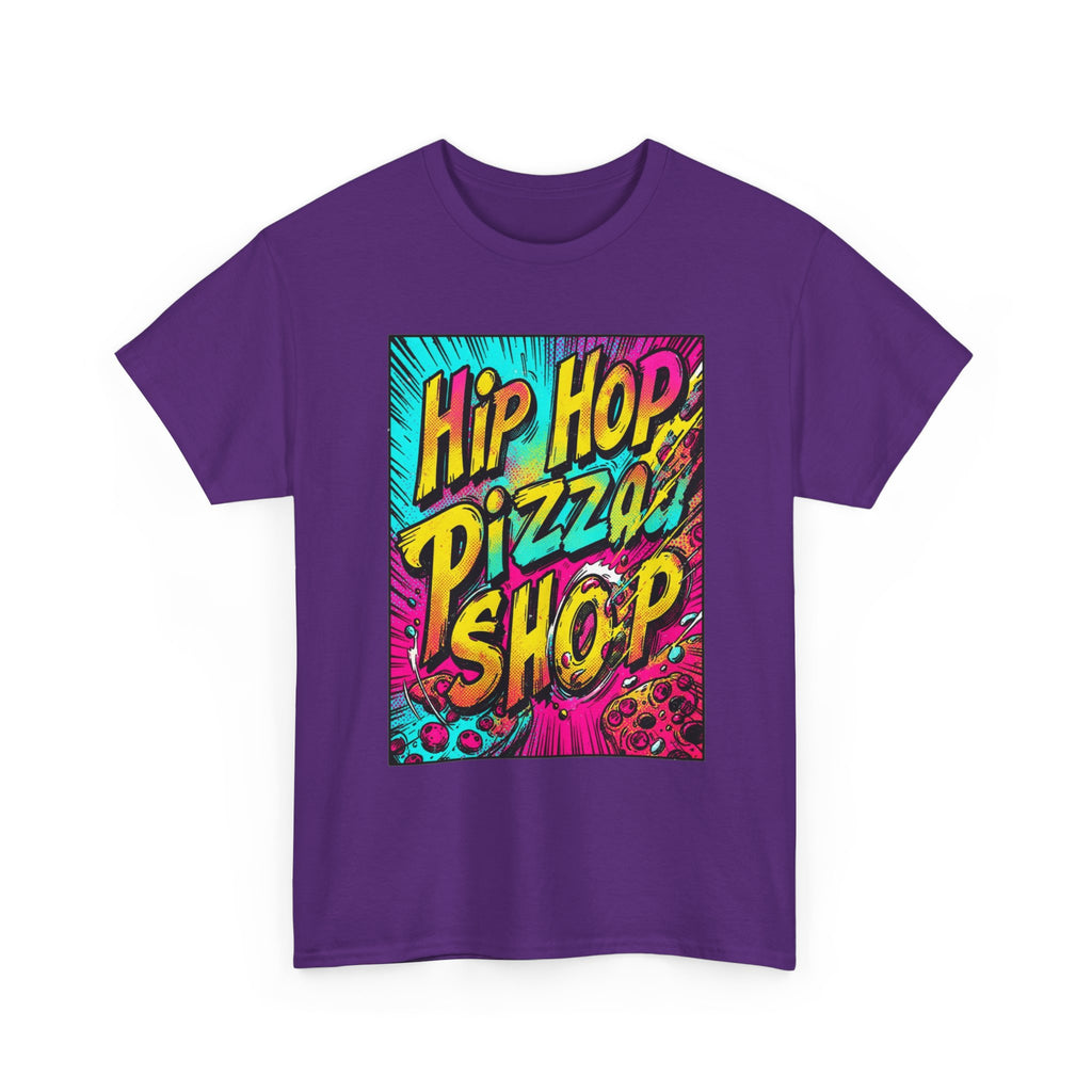 Graphic Tee — "Hip Hop Pizza Shop" Colorful Retro Streetwear T-Shirt