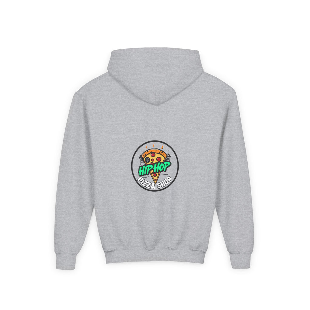 Hip Hop Pizza Shop Youth Hoodie — Graffiti Skull Streetwear Pullover