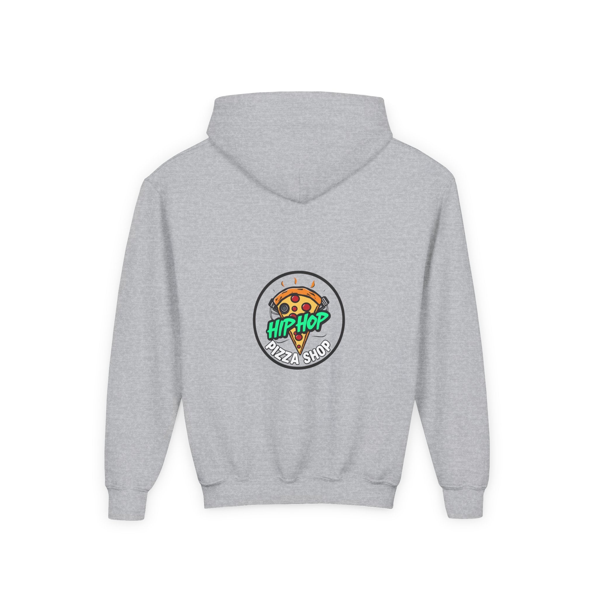 Hip Hop Pizza Shop Youth Hoodie — Graffiti Skull Streetwear Pullover