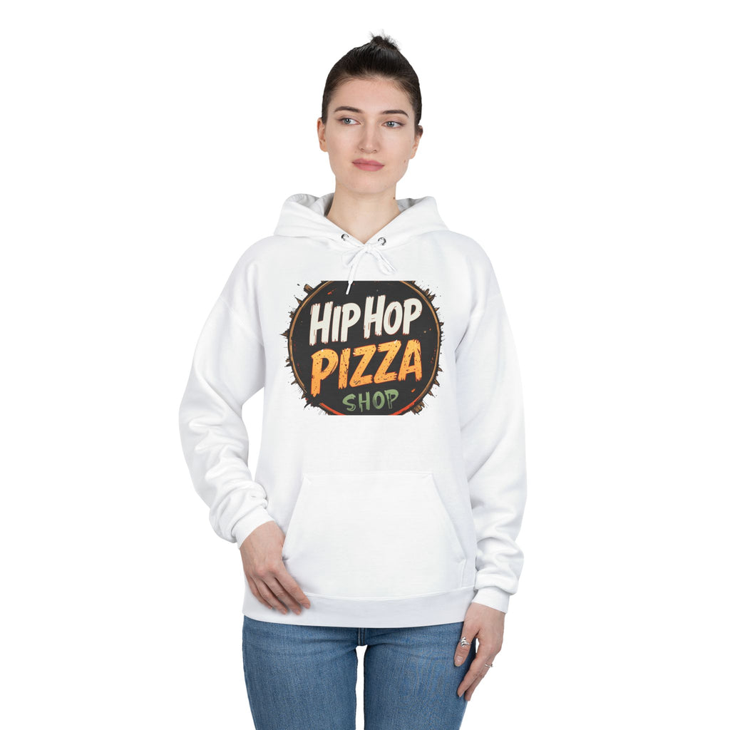 Hip Hop Pizza Shop Hoodie — Retro Pizza Logo Pullover