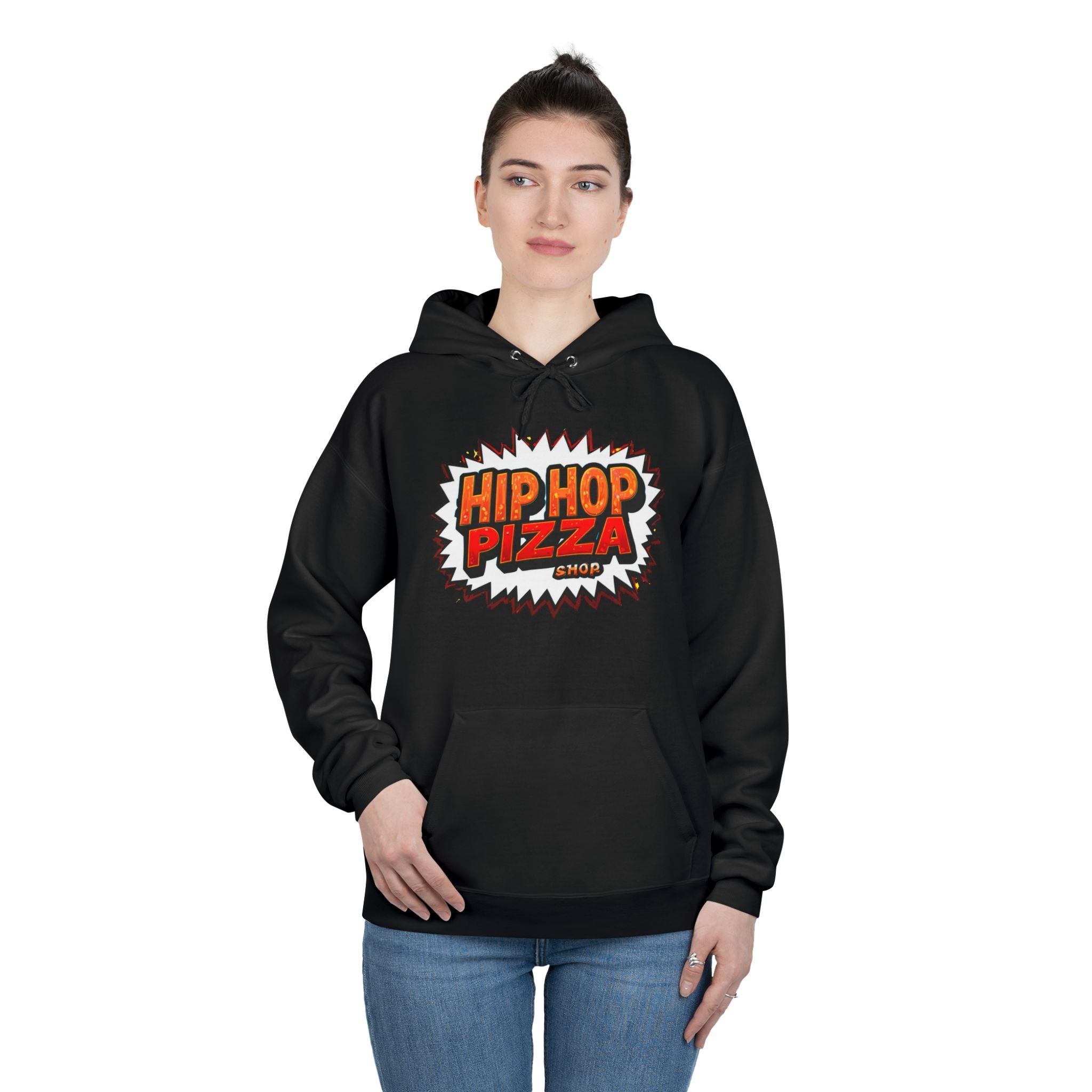 Hip Hop Pizza Graphic Hoodie — Streetwear Pizza Logo Pullover