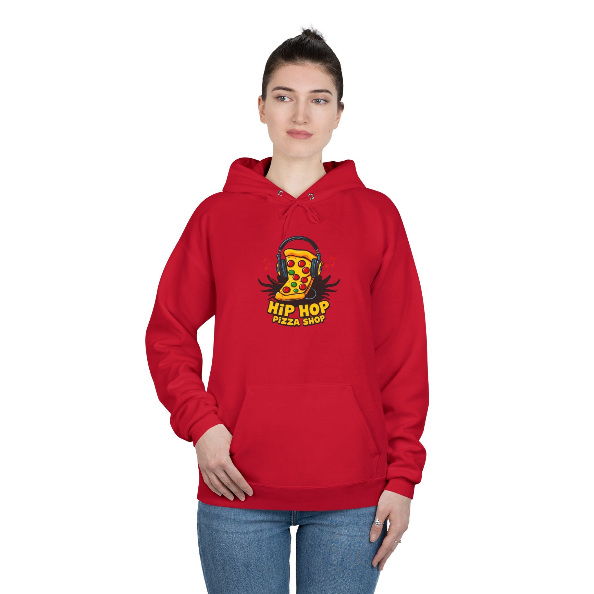 Hip Hop Pizza Hoodie — Retro Pizza Slice DJ Pullover