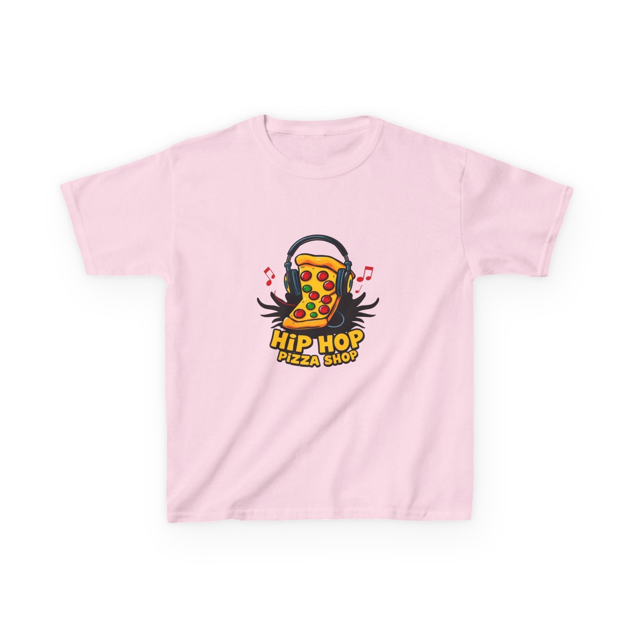 Kids Hip Hop Pizza T-Shirt — Fun Pizza Slice with Headphones Graphic