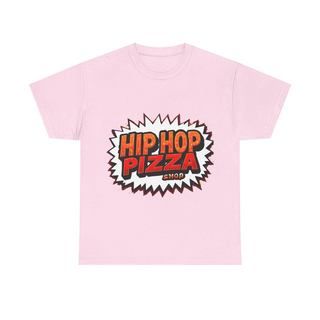 Hip Hop Pizza Tee — Retro Comic Logo Graphic T-Shirt