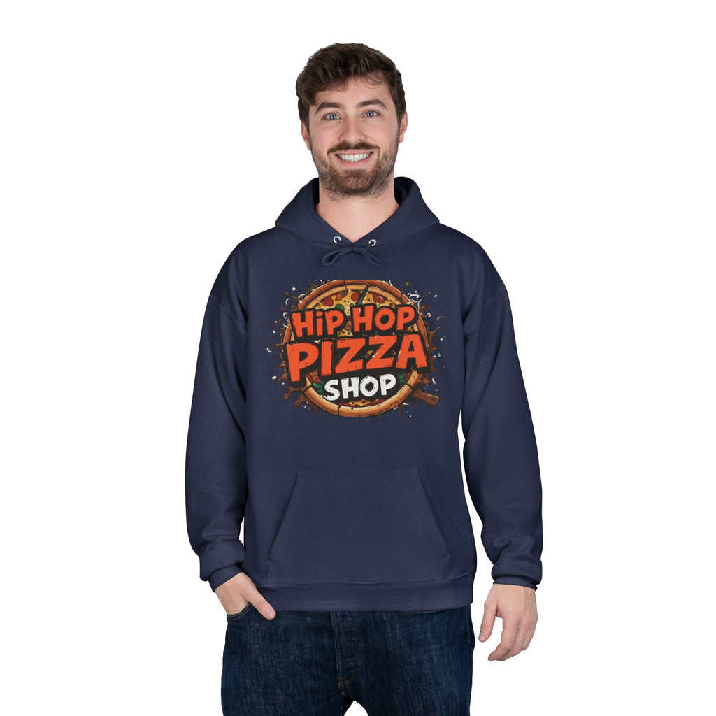 Hip Hop Pizza Shop Hoodie — Retro Pizza Logo Pullover