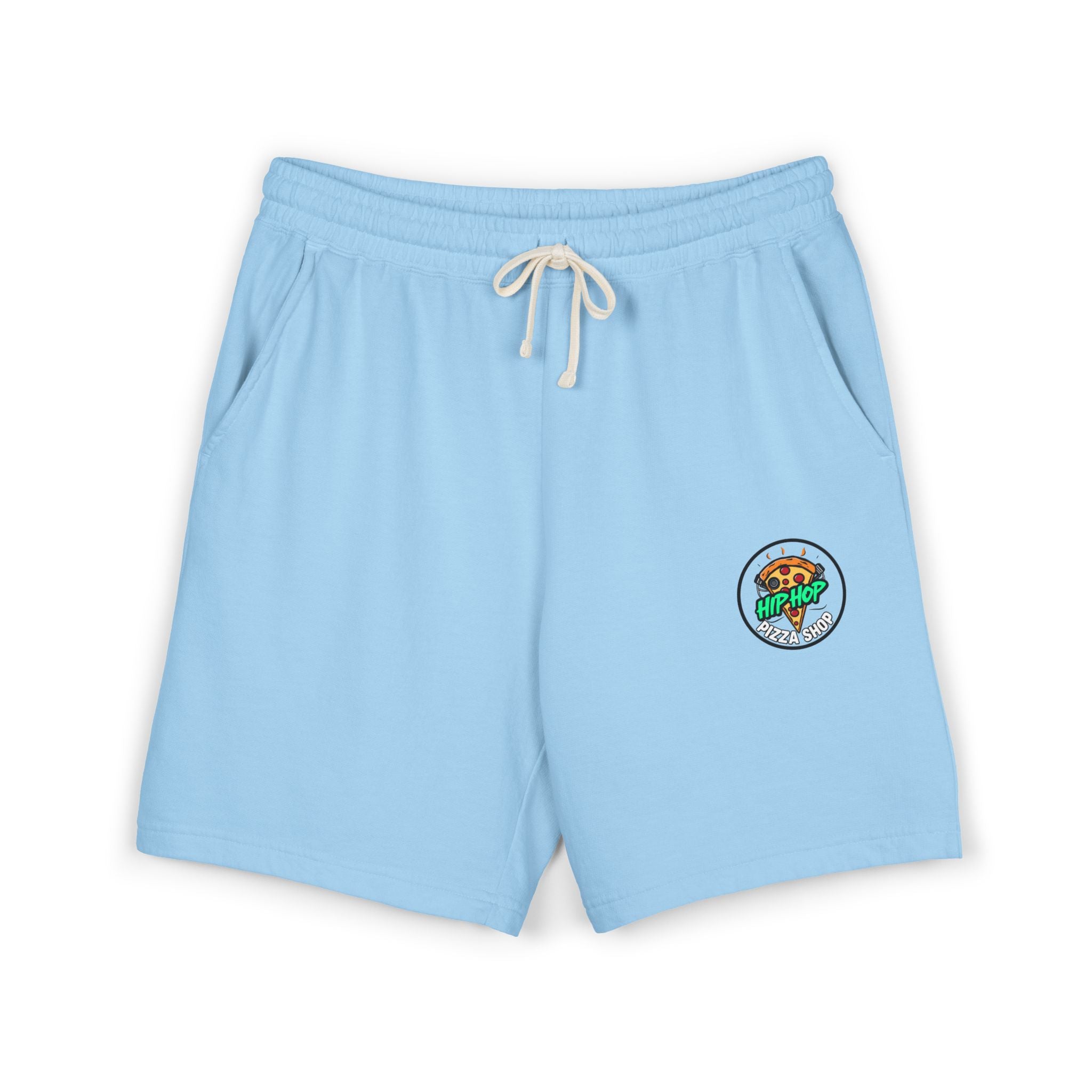 Lightweight Garment-Dyed Fleece Sweat Shorts — Retro Surf Patch