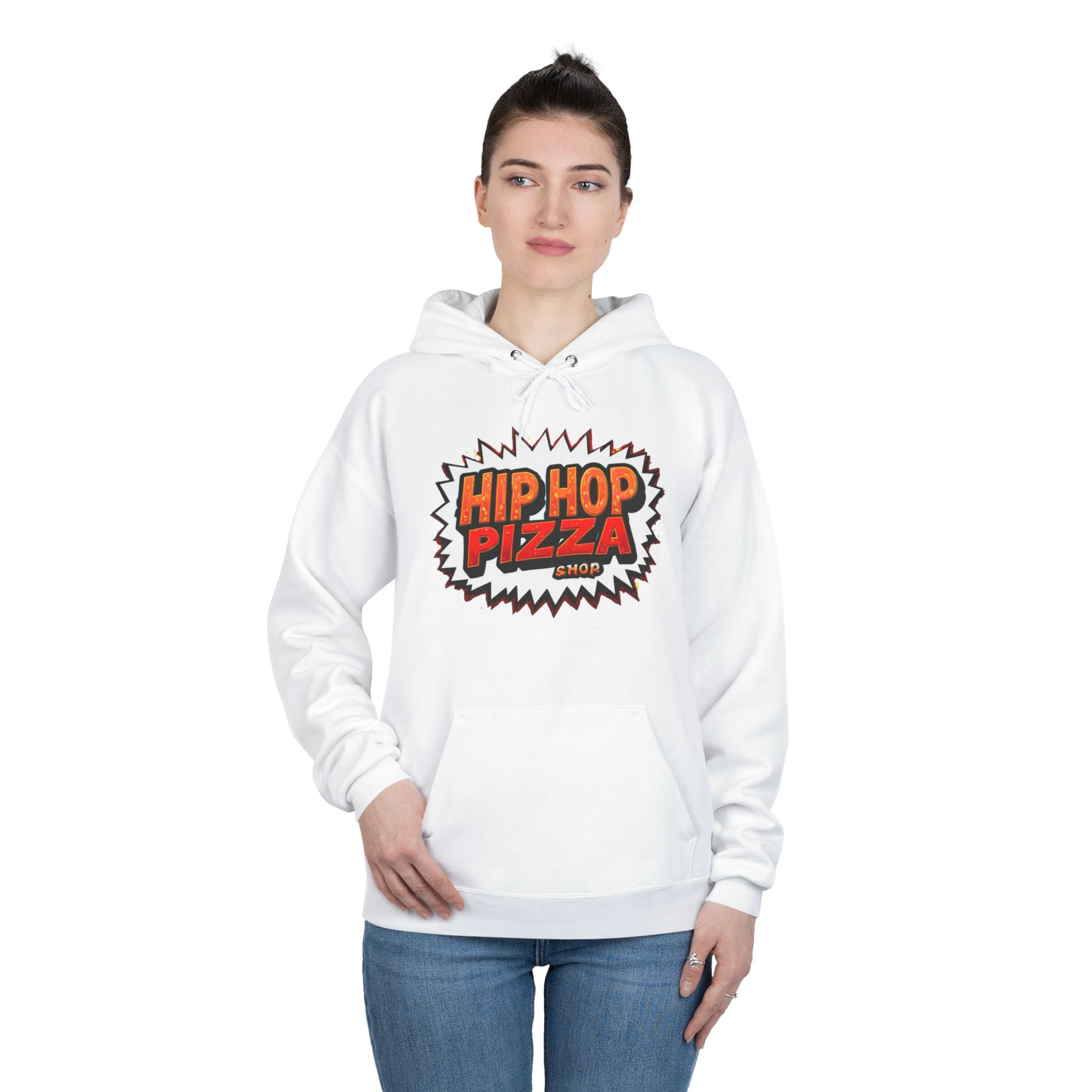 Hip Hop Pizza Graphic Hoodie — Streetwear Pizza Logo Pullover