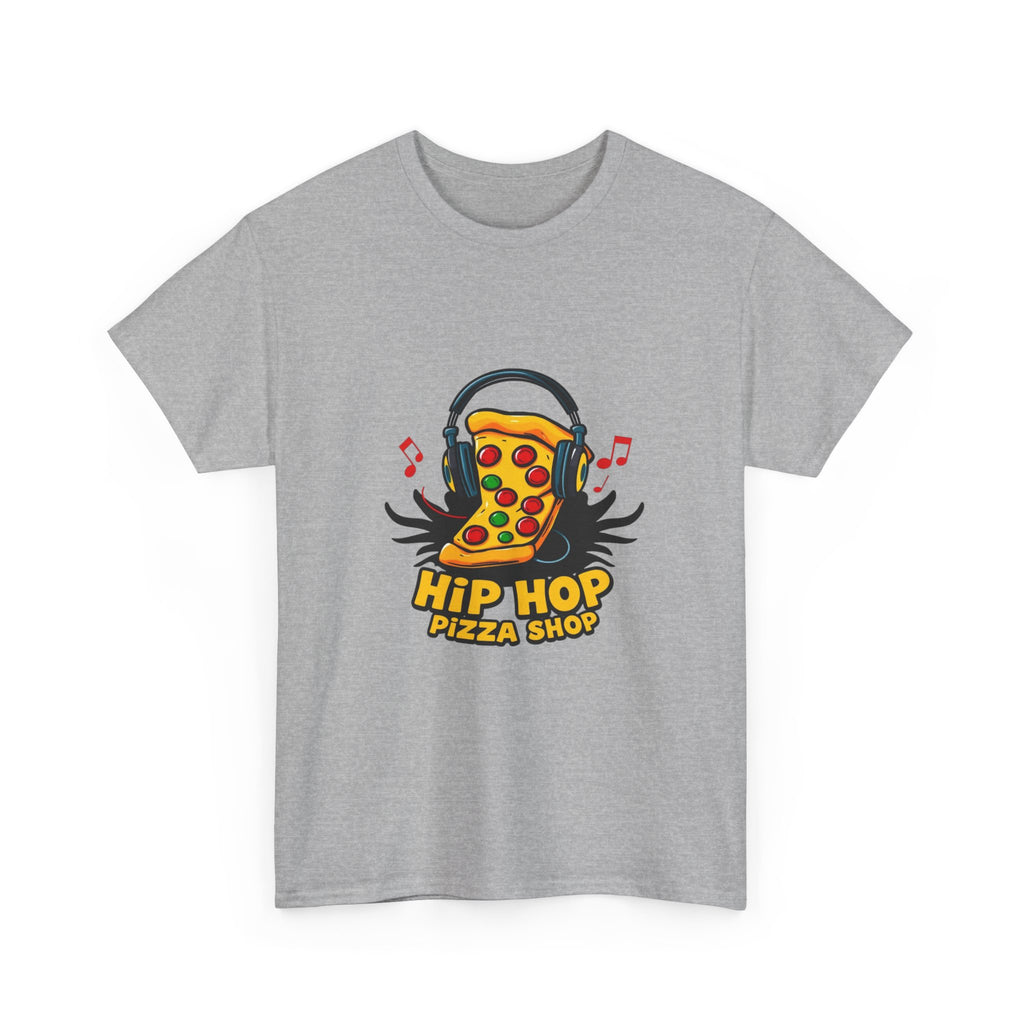 Hip Hop Pizza Shop T-Shirt — Retro Music Pizza Slice Graphic Tee
