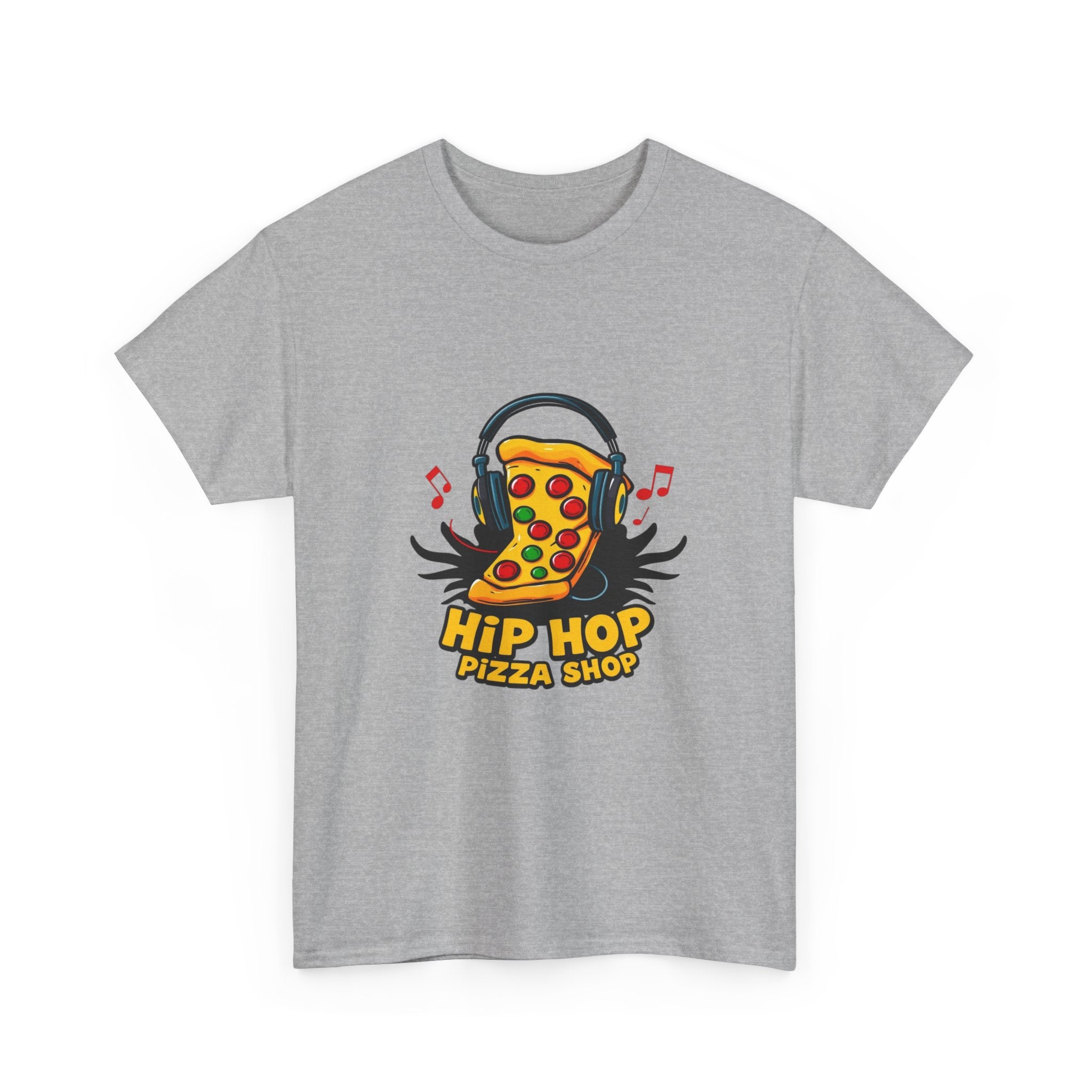 Hip Hop Pizza Shop T-Shirt — Retro Music Pizza Slice Graphic Tee