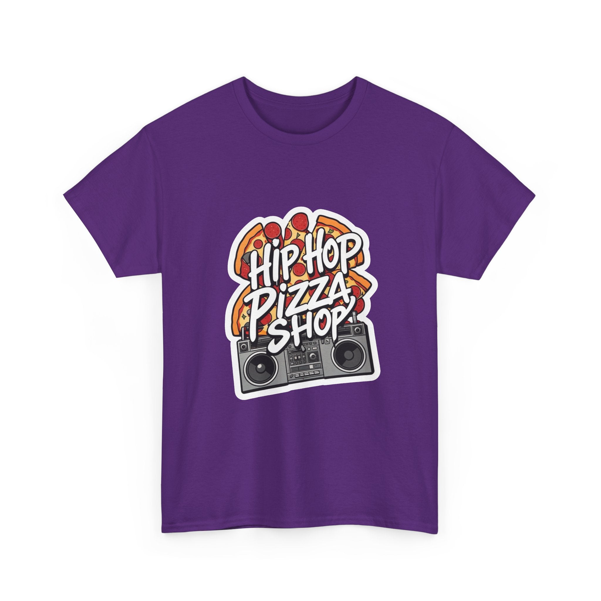 Hip Hop Pizza Shop T-Shirt — Retro Boombox Pizza Graphic Tee