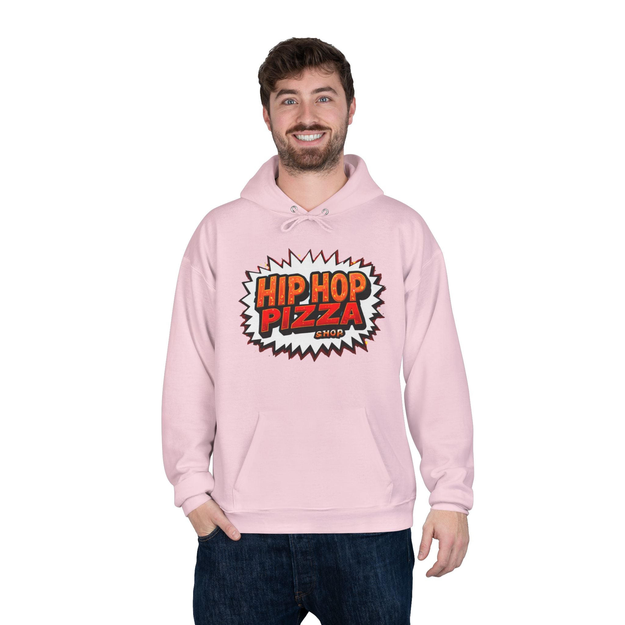 Hip Hop Pizza Graphic Hoodie — Streetwear Pizza Logo Pullover