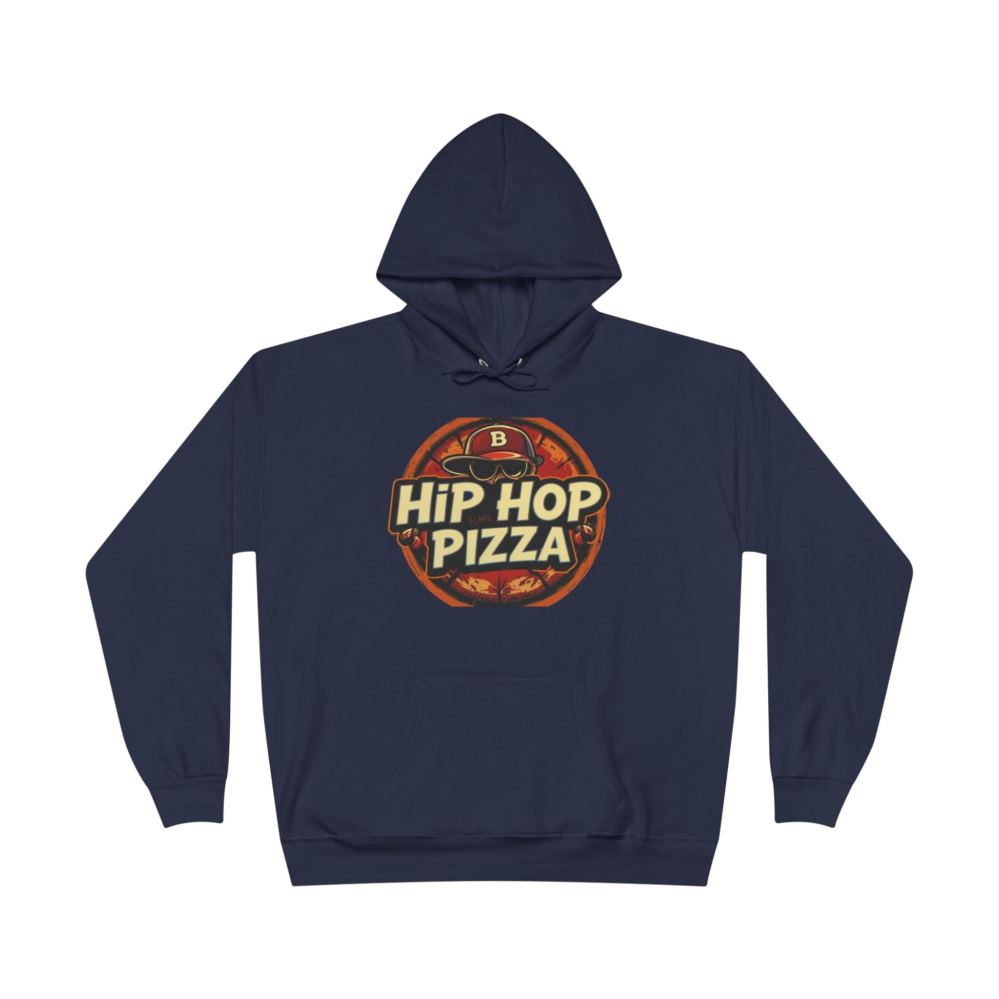 Hip Hop Pizza Hoodie — Retro Pizza Logo Pullover for Music & Food Fans