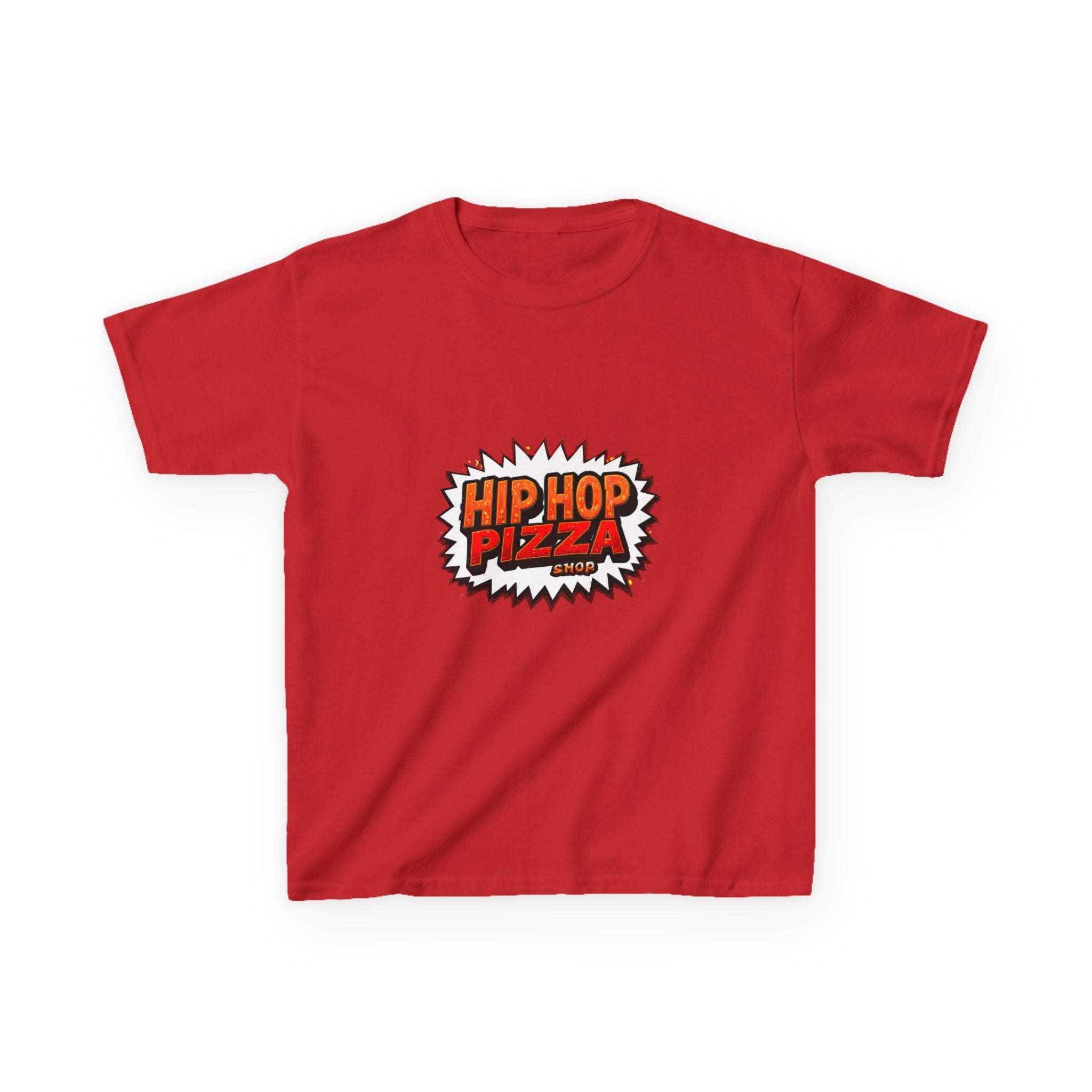 Kids T‑Shirt — 'Hip Hop Pizza' Retro Comic Logo Tee for Children