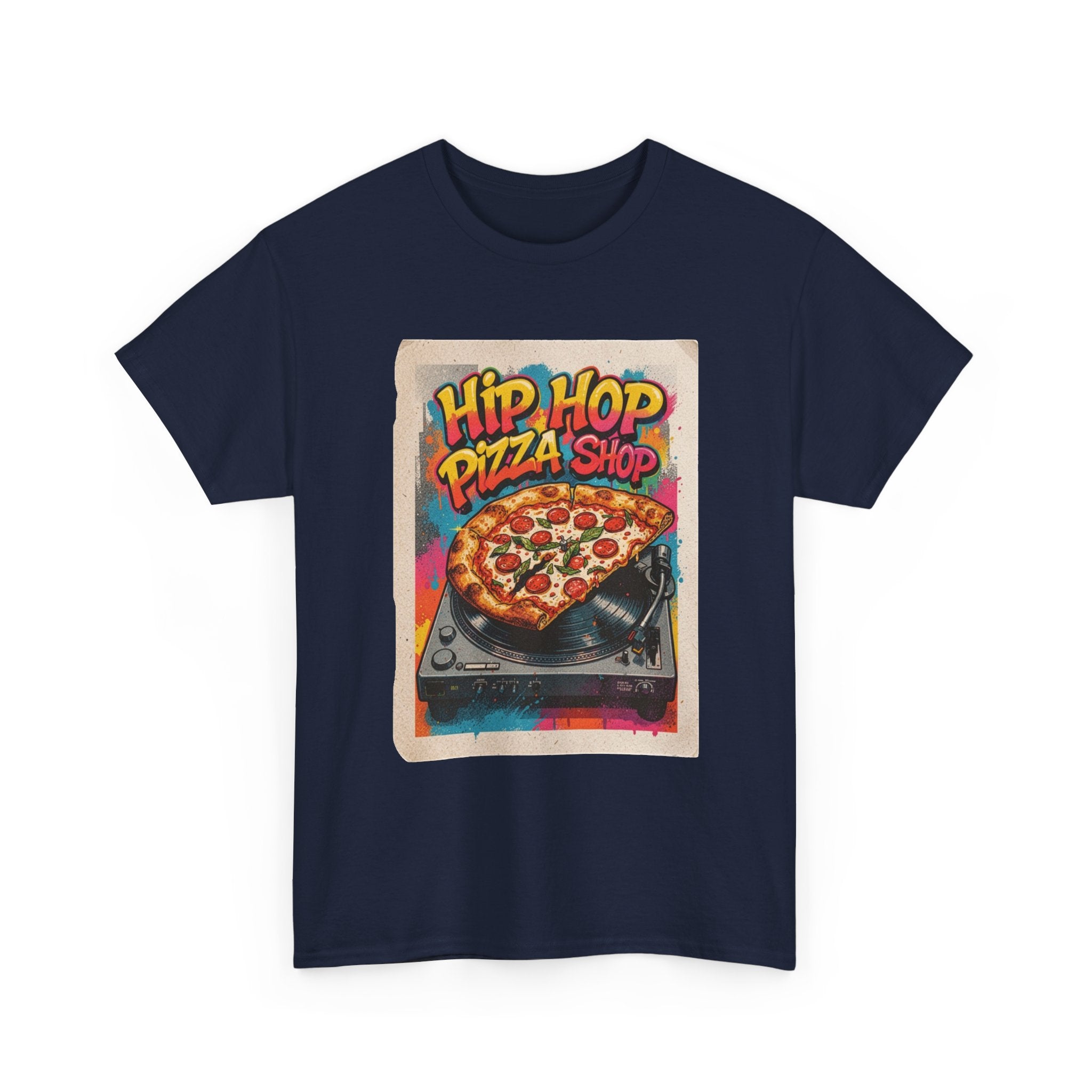 Hip Hop Pizza Shop T-Shirt — Retro DJ Pizza Graphic Tee