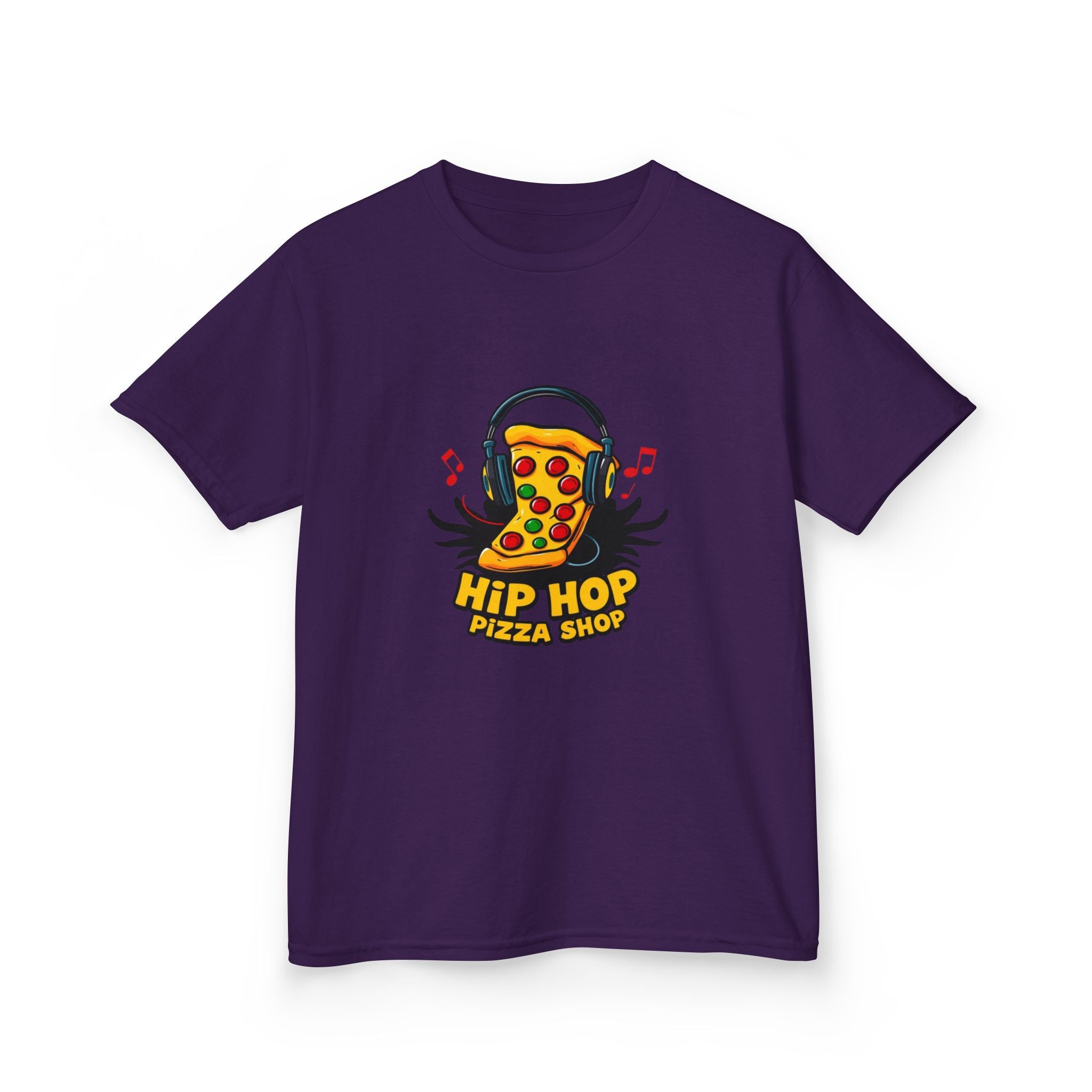 Kids Hip Hop Pizza T-Shirt — Fun Pizza Slice with Headphones Graphic