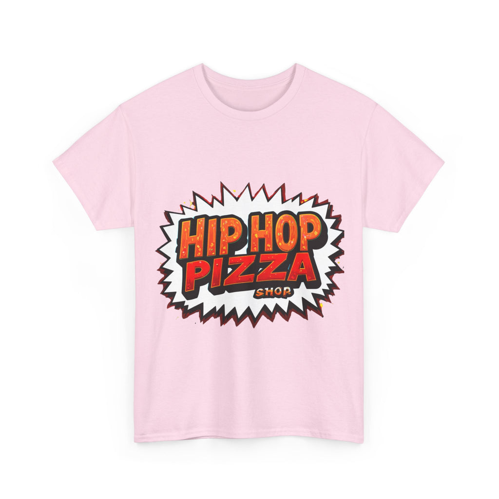Hip Hop Pizza Tee — Retro Comic Logo Graphic T-Shirt