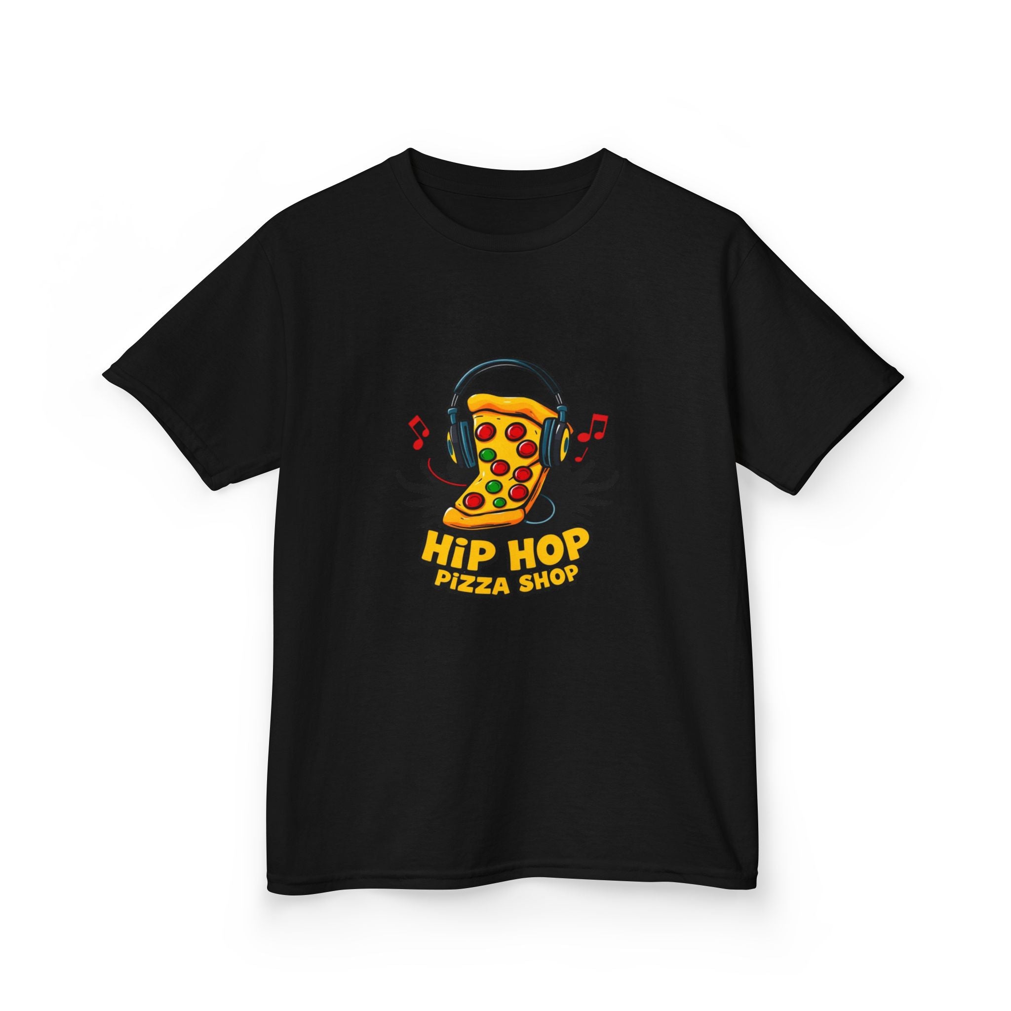 Kids Hip Hop Pizza T-Shirt — Fun Pizza Slice with Headphones Graphic