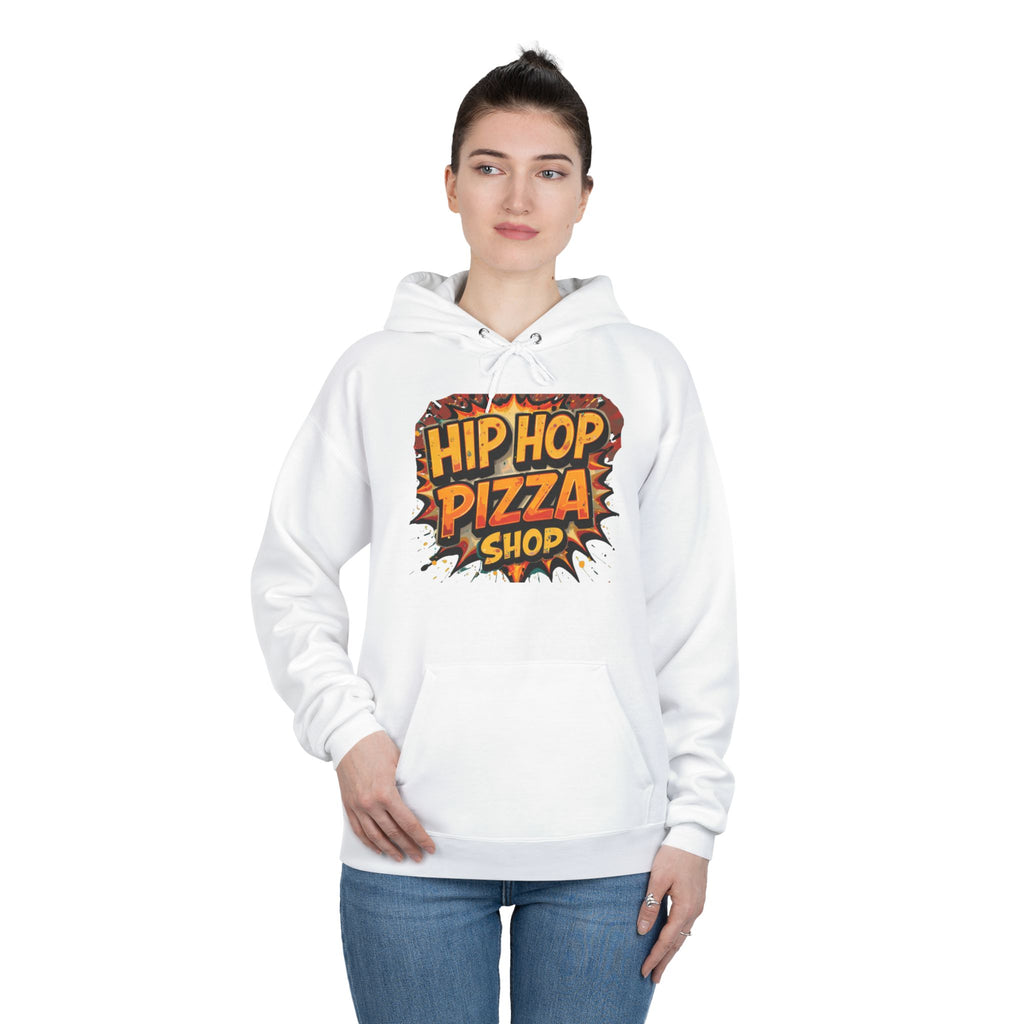 Hip Hop Pizza Shop Hoodie — Retro Pizza Logo Pullover