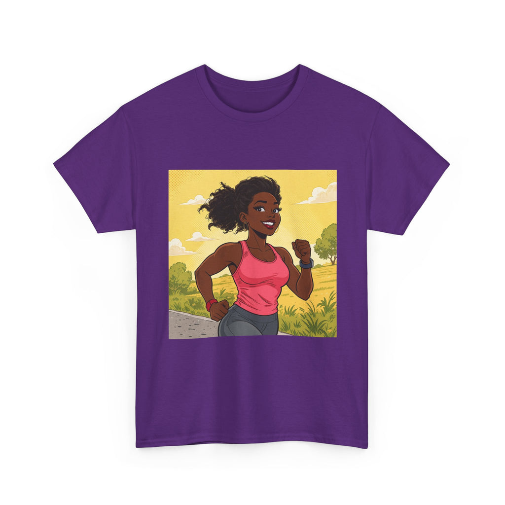 Running Girl Graphic Tee — Motivational Fitness Shirt