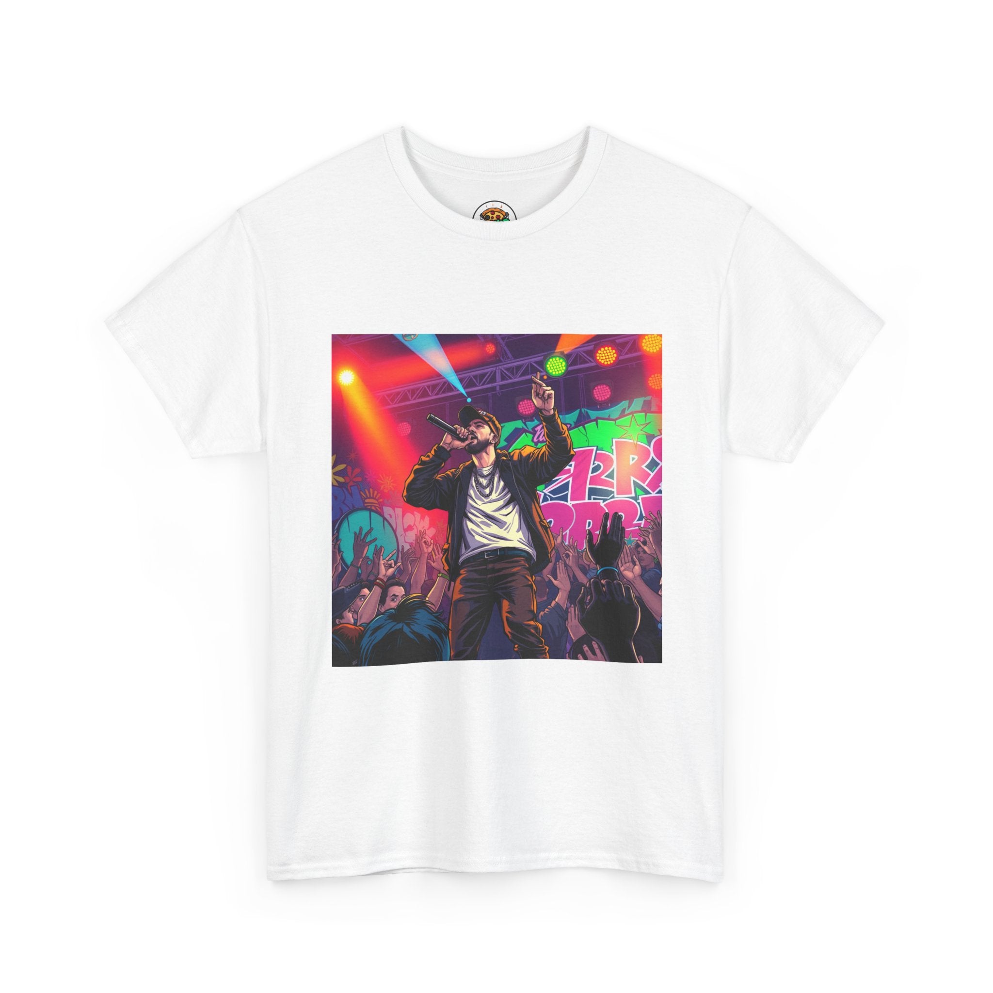 Concert Vibes T‑Shirt — Neon Rapper Stage Graphic Tee