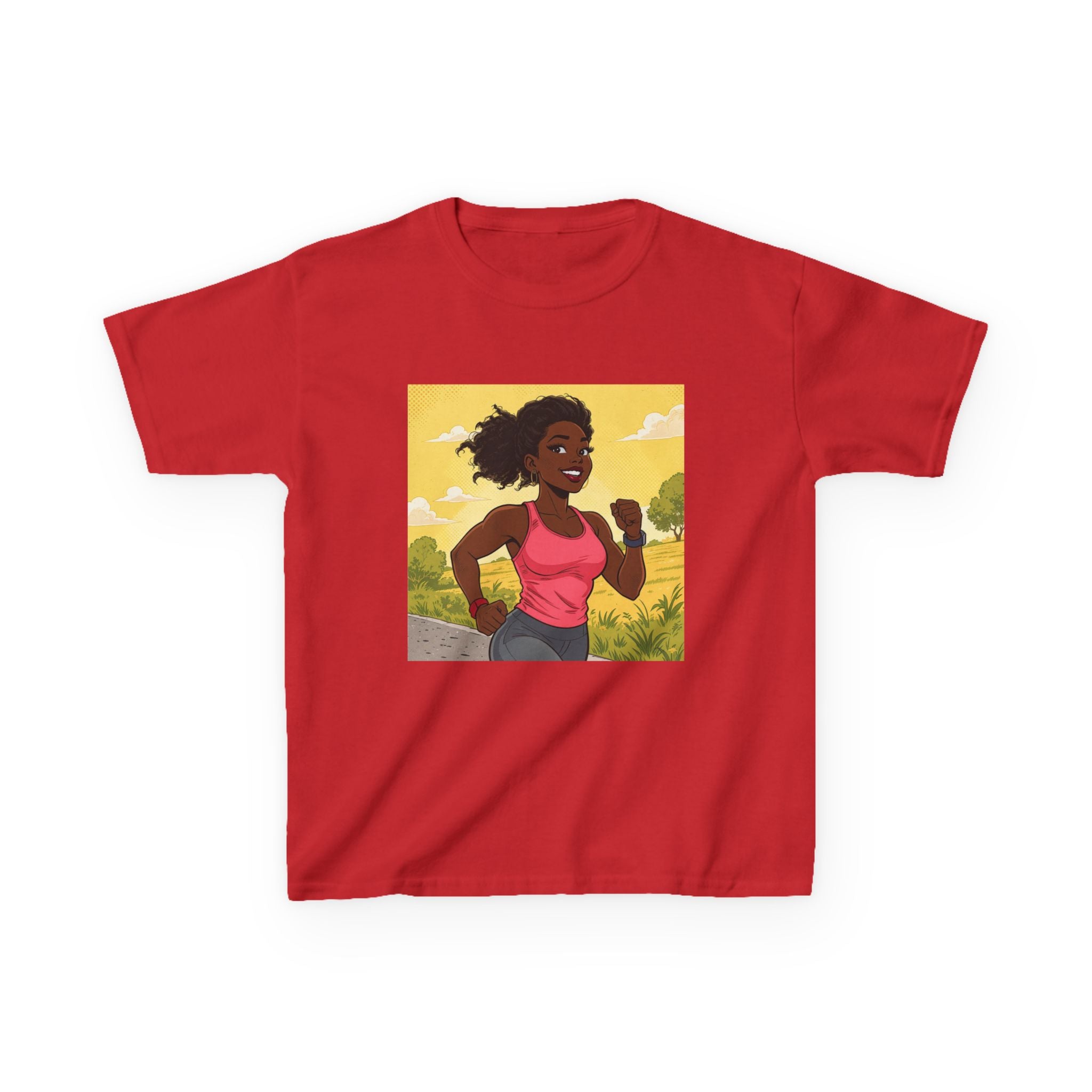 Kids Running T‑Shirt — Active Girl Graphic Tee