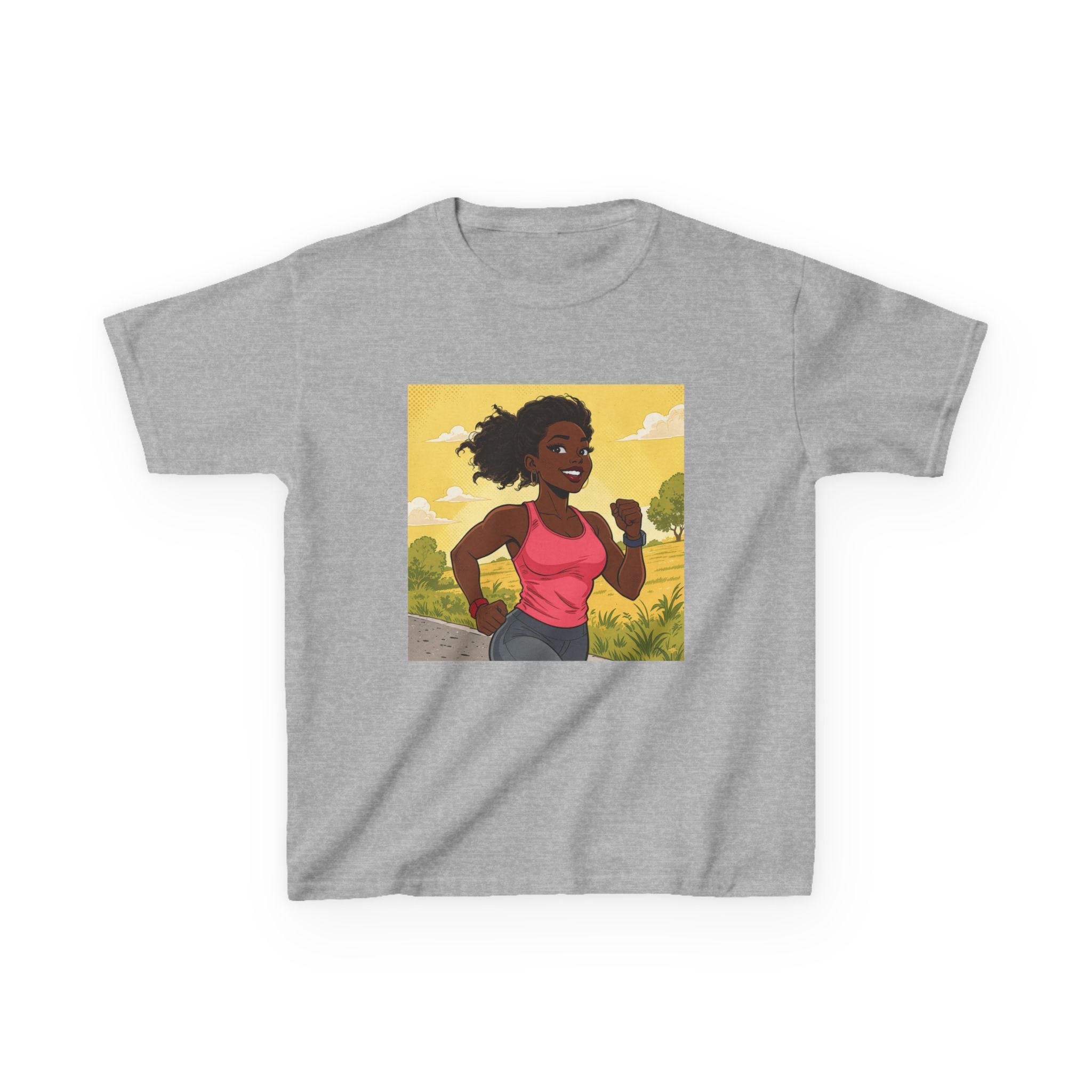 Kids Running T‑Shirt — Active Girl Graphic Tee