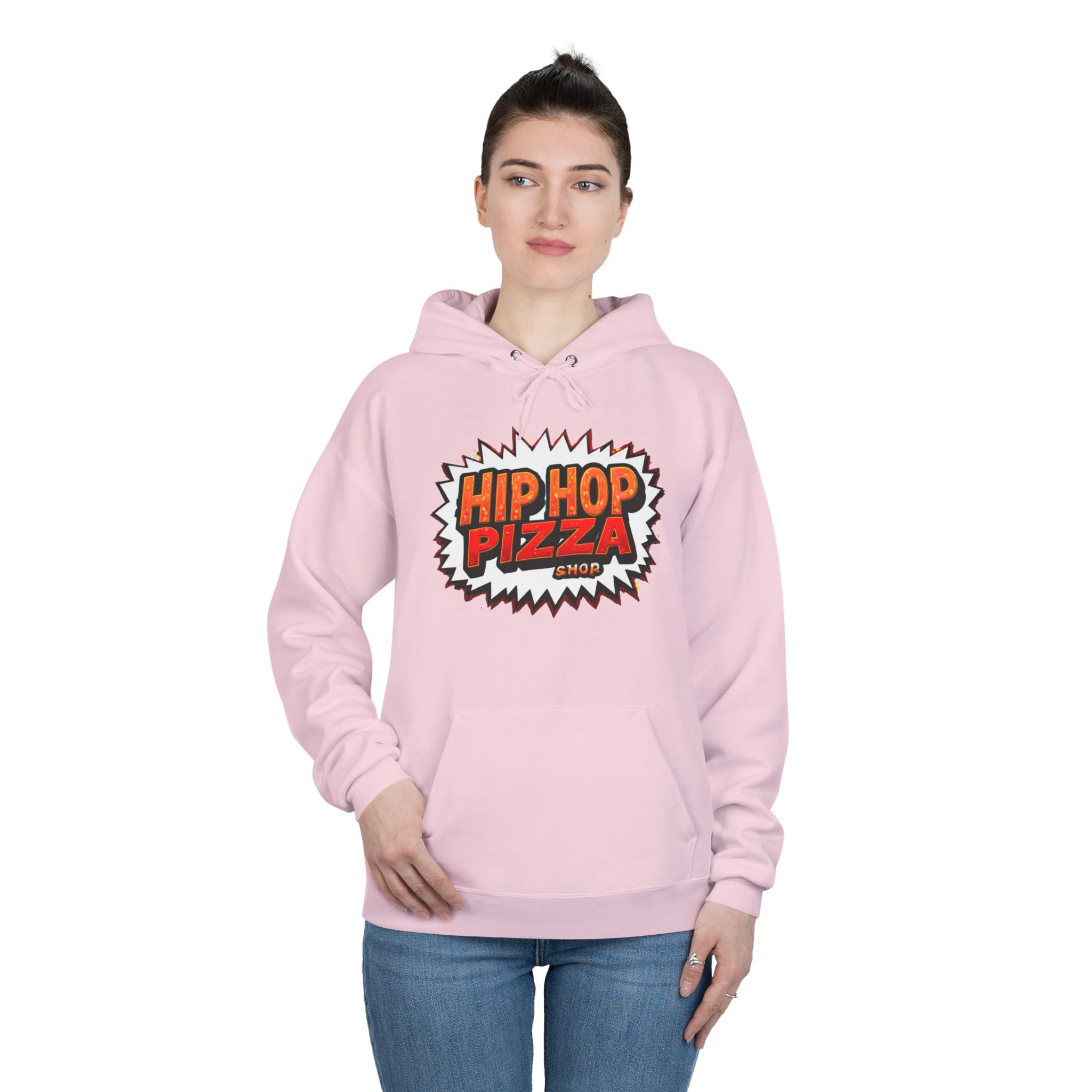 Hip Hop Pizza Graphic Hoodie — Streetwear Pizza Logo Pullover
